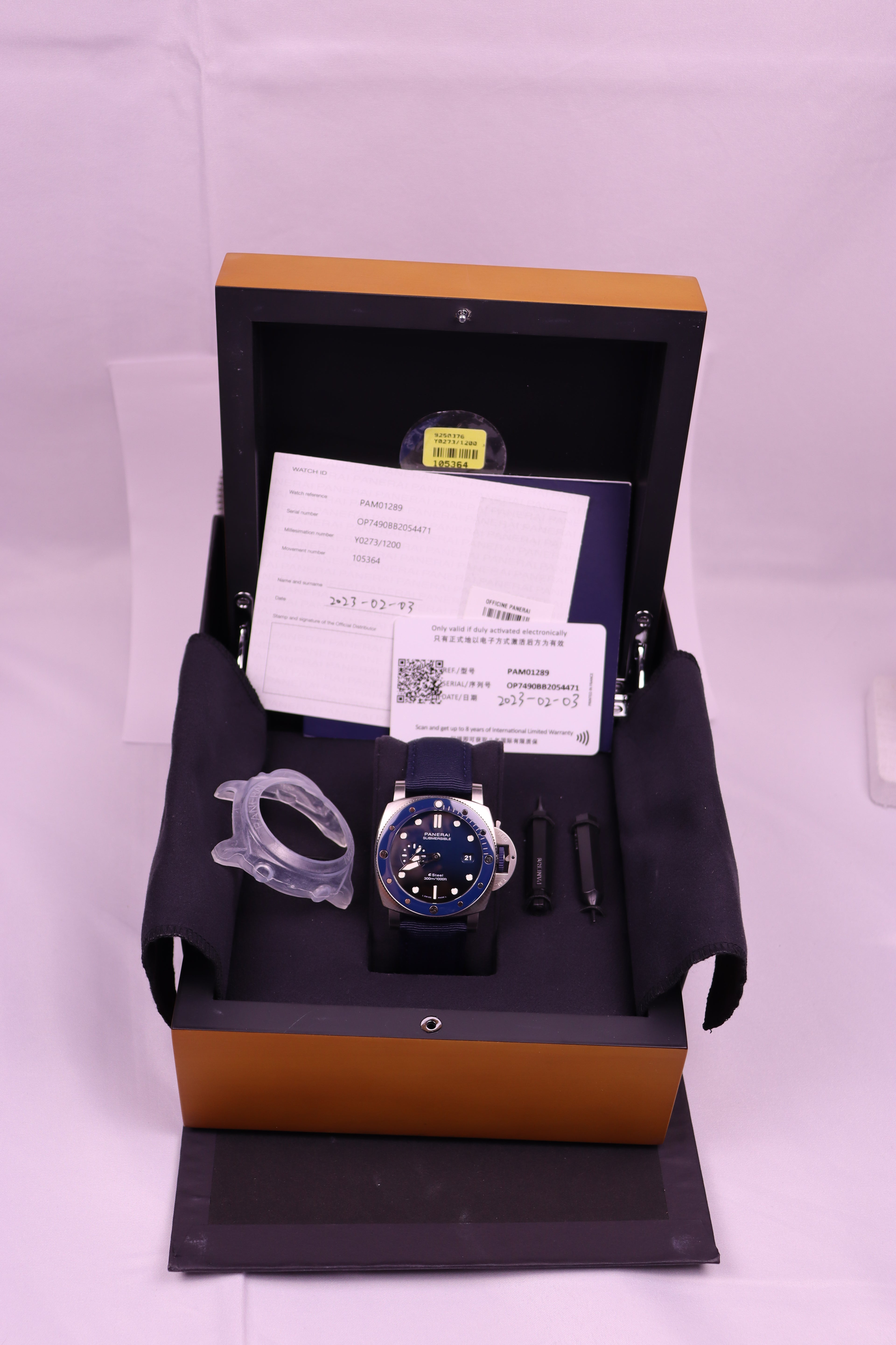 Case #538 — Panerai Panerai Submersible - eSteel Blu Profondo Ref. PAM01289