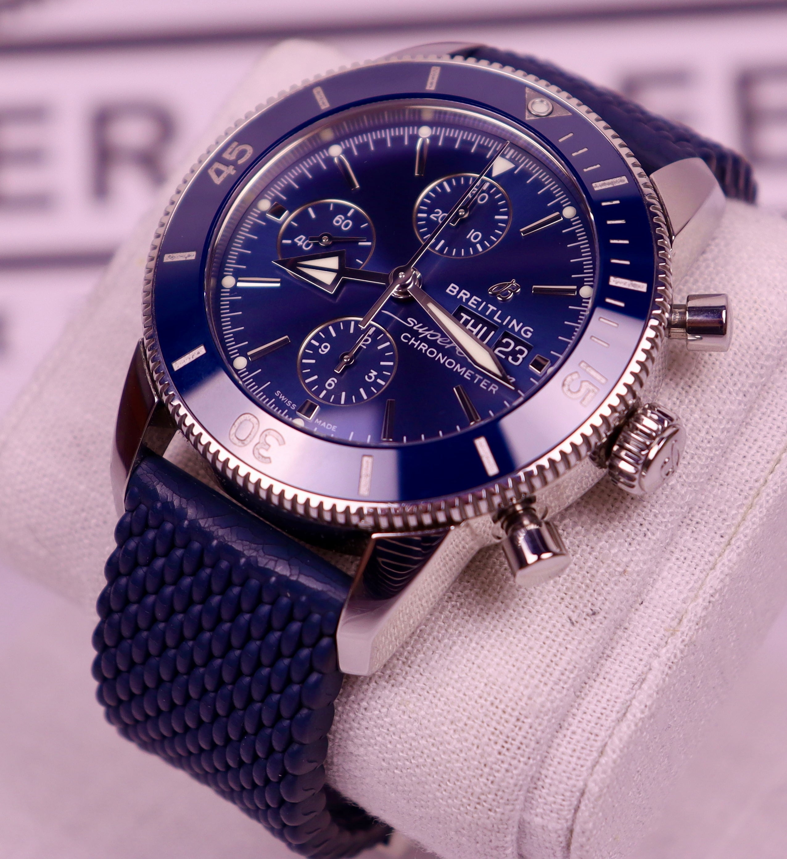 Case #549 — Breitling Superocean Heritage Chrono Blue Rubber Ref. A13313161C1S1