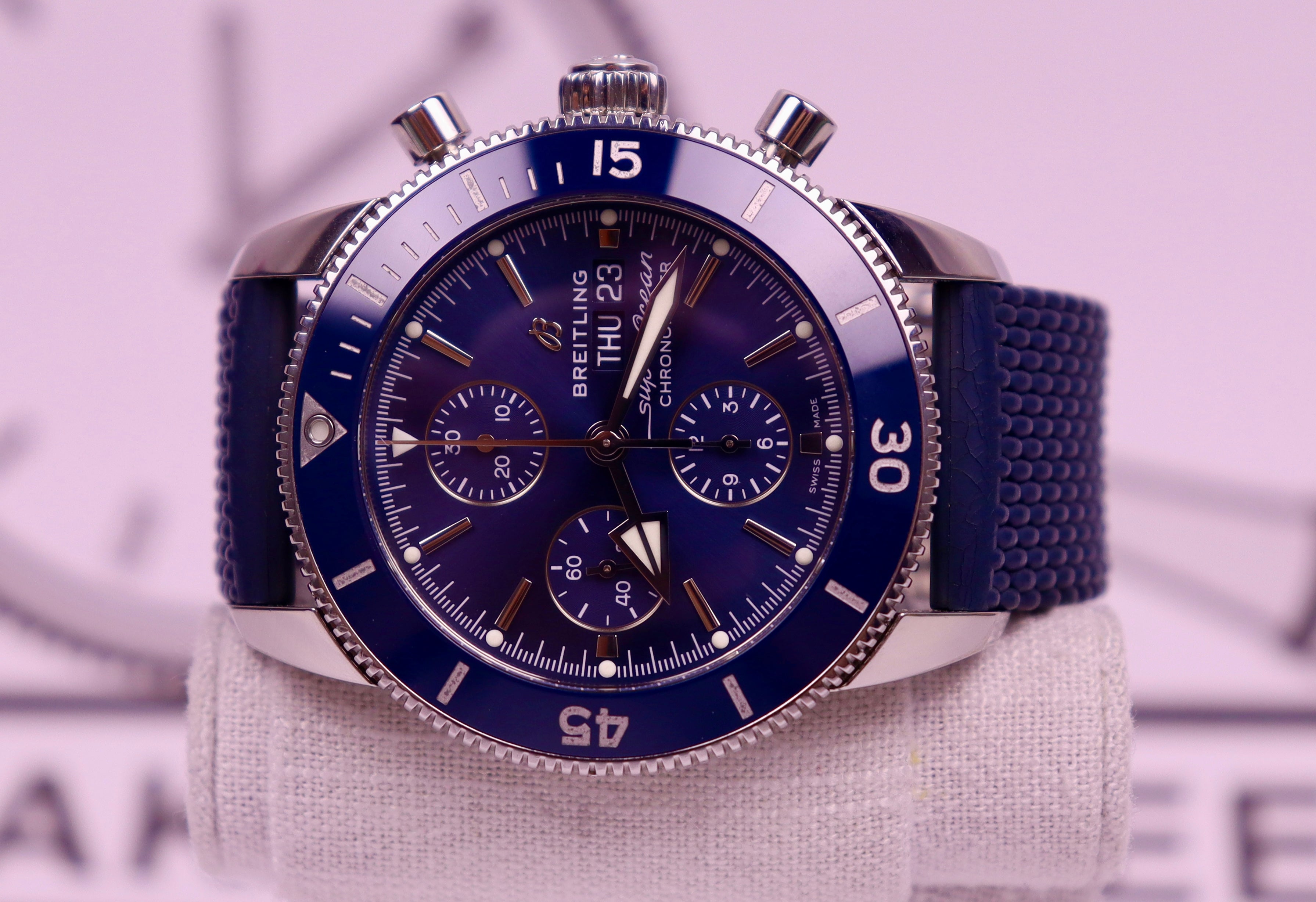Case #549 — Breitling Superocean Heritage Chrono Blue Rubber Ref. A13313161C1S1