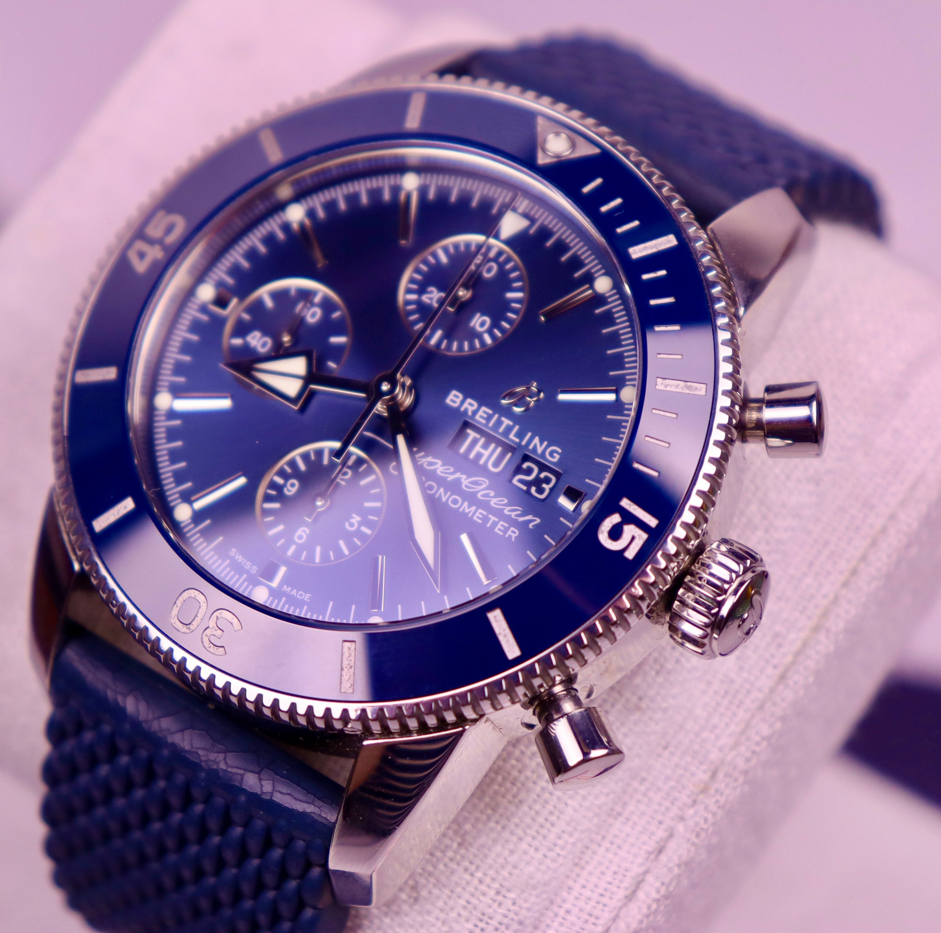 Case #549 — Breitling Superocean Heritage Chrono Blue Rubber Ref. A13313161C1S1