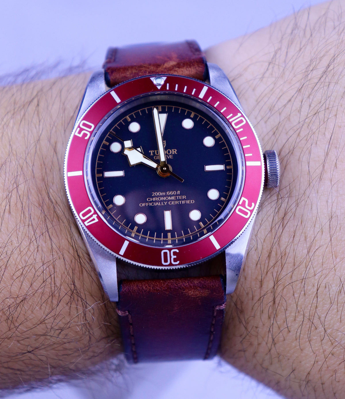 Case #657 — Tudor Black Bay 41 (Red Leather) Ref. 79230R