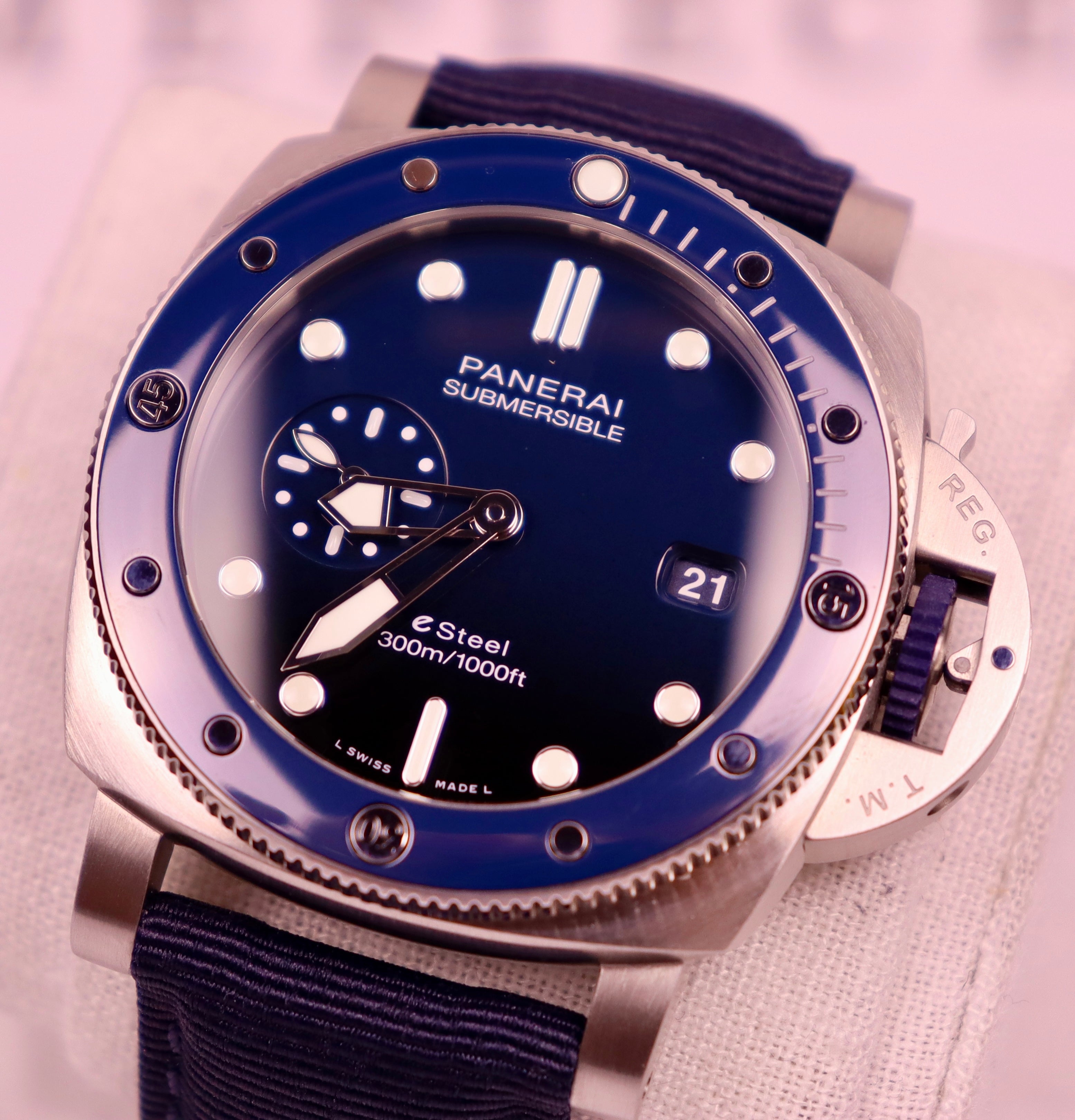 Case #538 — Panerai Panerai Submersible - eSteel Blu Profondo Ref. PAM01289