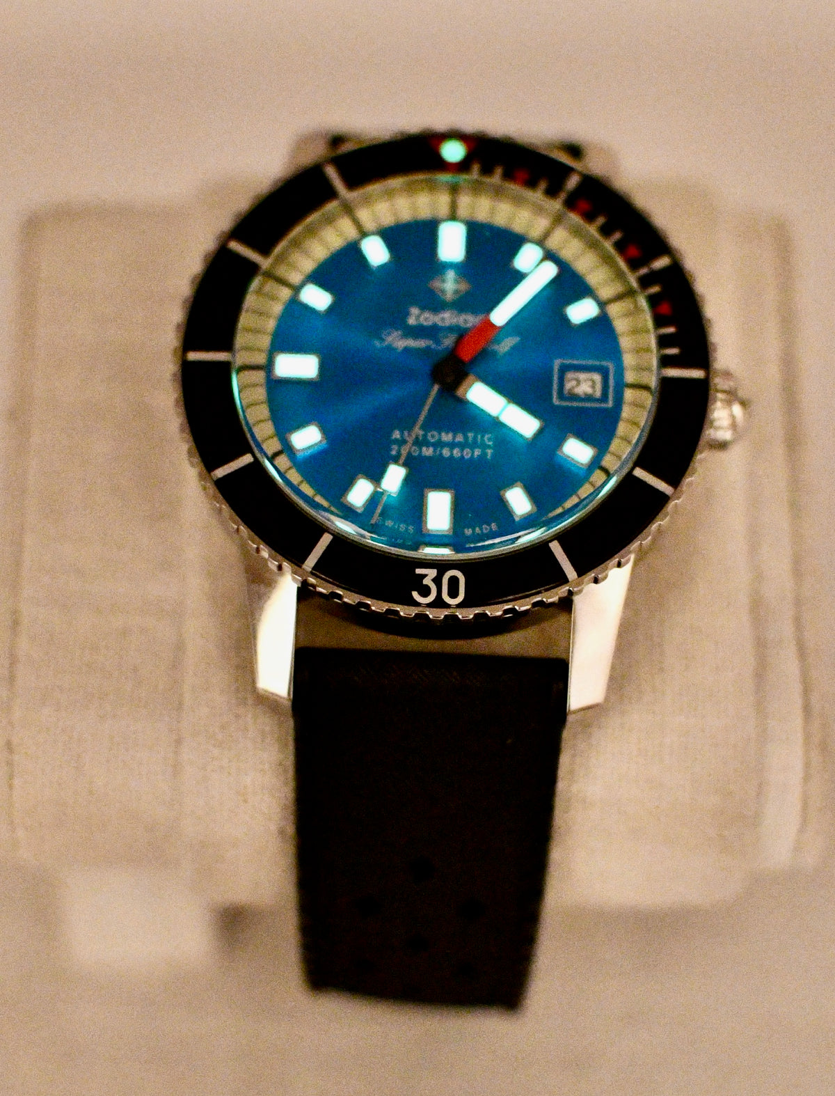 Case #640 — Zodiac Super Sea Wolf Compression Automatic Blue Dial Rubber Ref. ZO9275