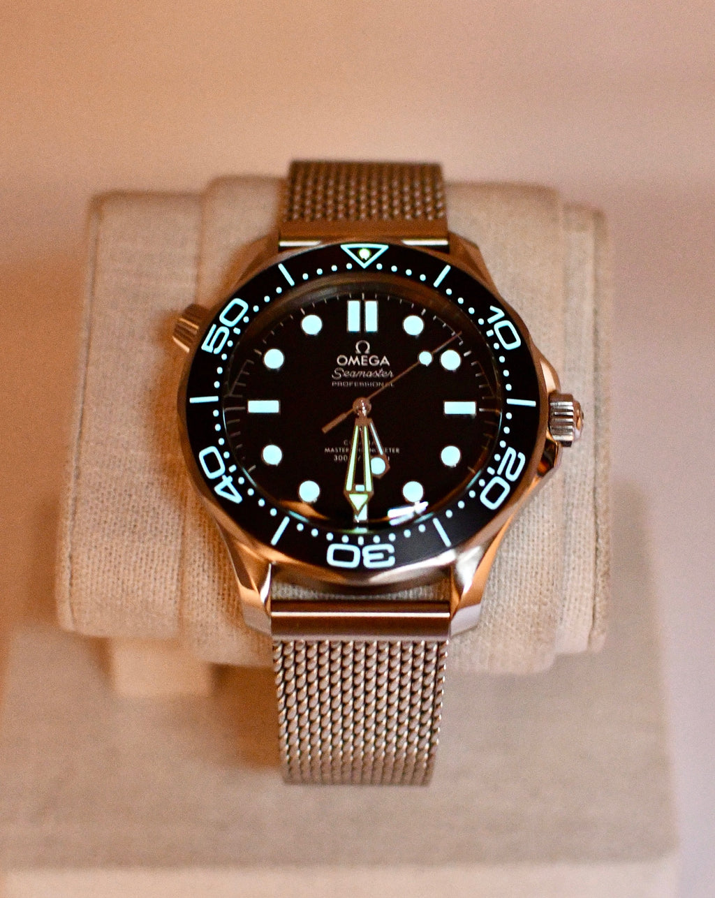 Case #664 — Omega Seamaster Diver 300 (Black/Mesh) Ref. 210.30.42.20.01.010