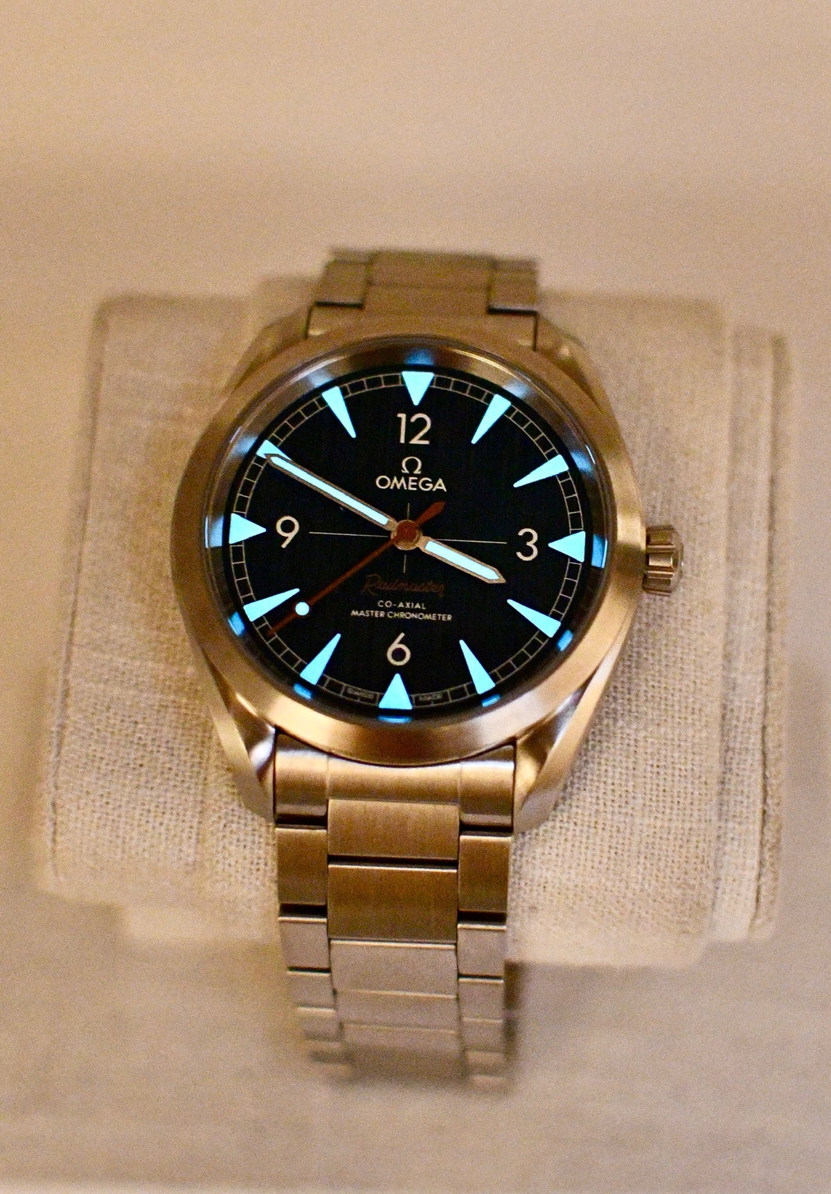 Case #624 — Omega Seamaster Railmaster “Blue Denim” Ref. 220.10.40.20.03.001