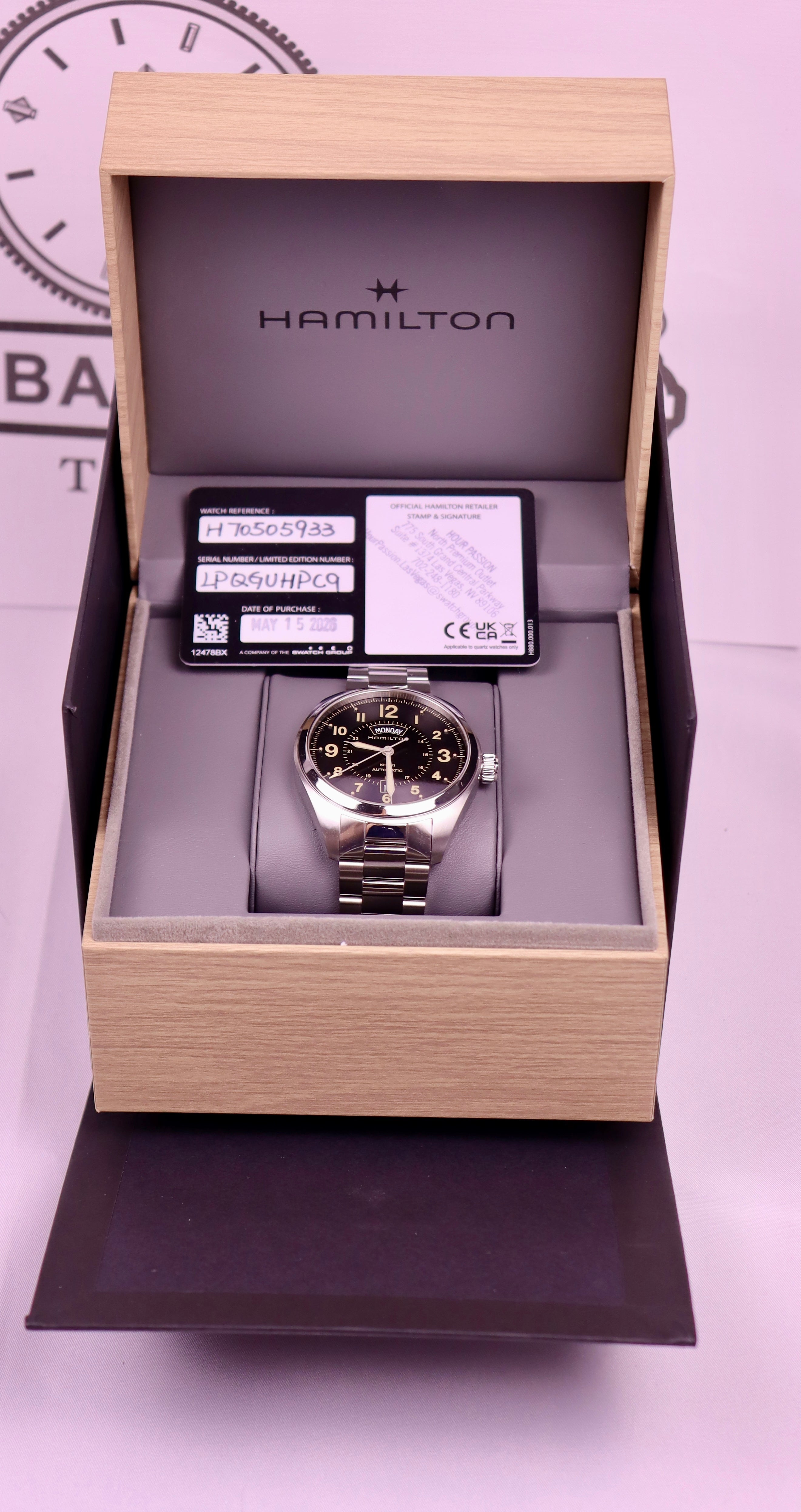 Case #462 — Hamilton Watch Company Khaki Day Date Ref. H70505933