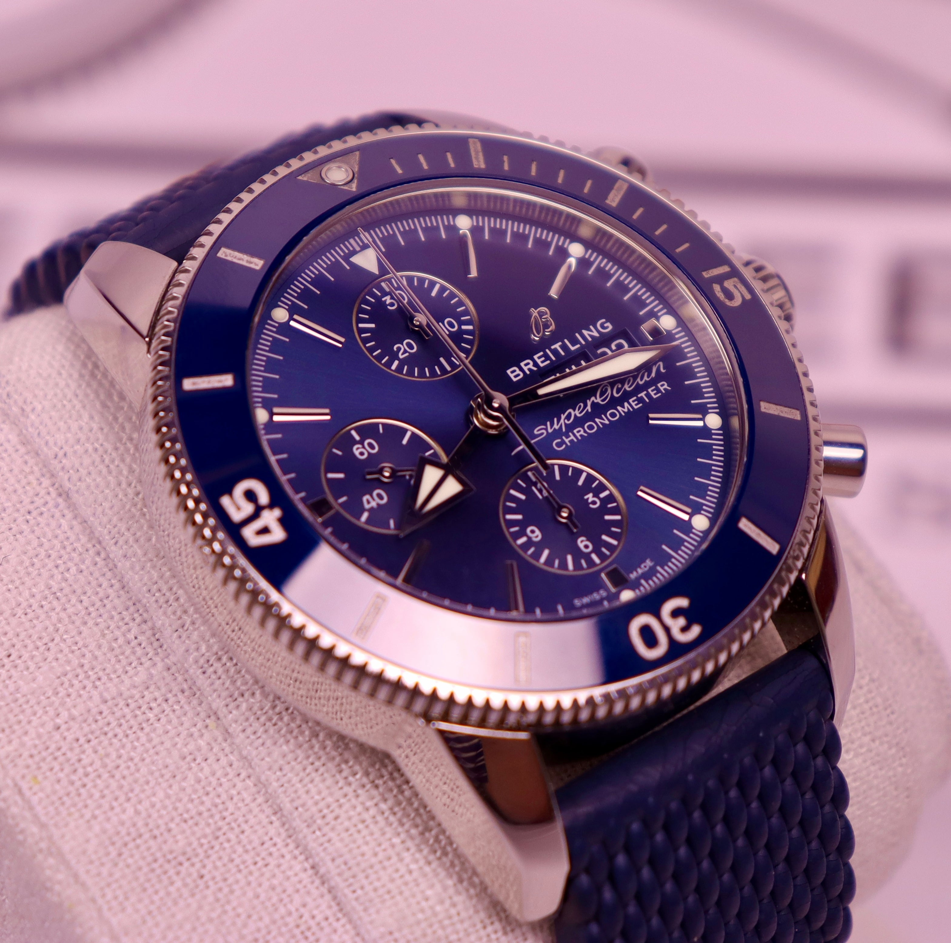 Case #549 — Breitling Superocean Heritage Chrono Blue Rubber Ref. A13313161C1S1