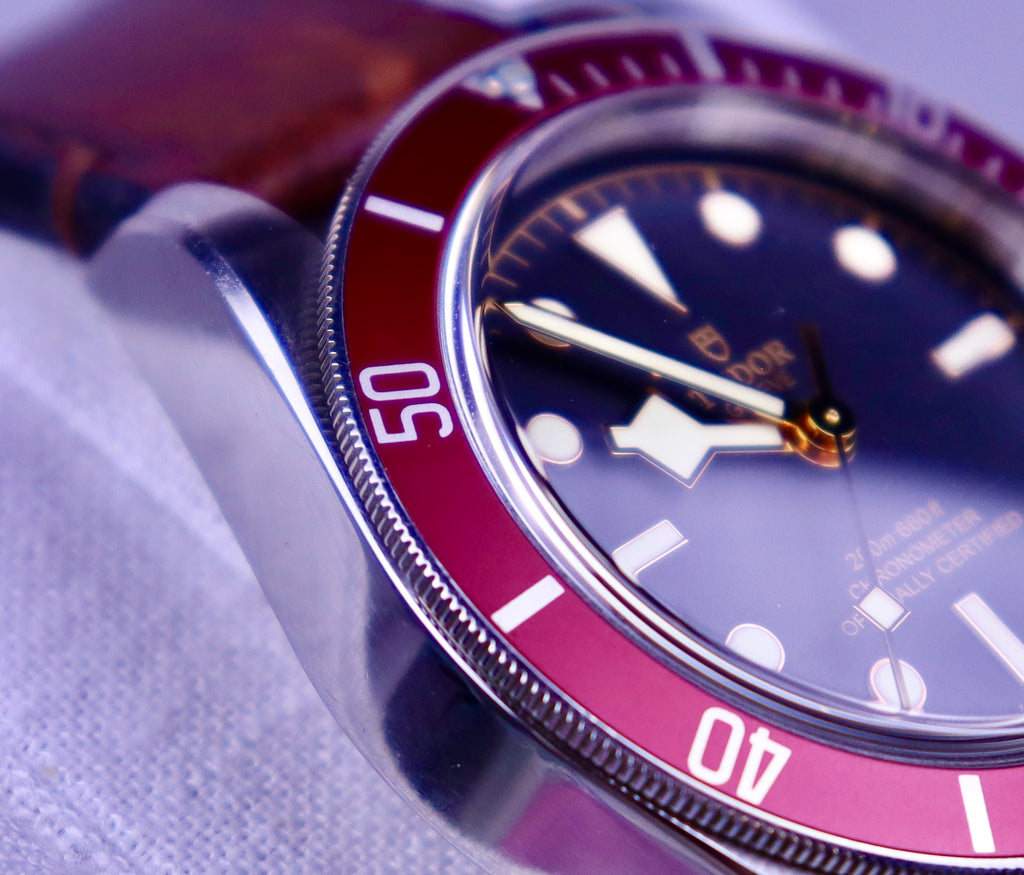 Case #657 — Tudor Black Bay 41 (Red Leather) Ref. 79230R