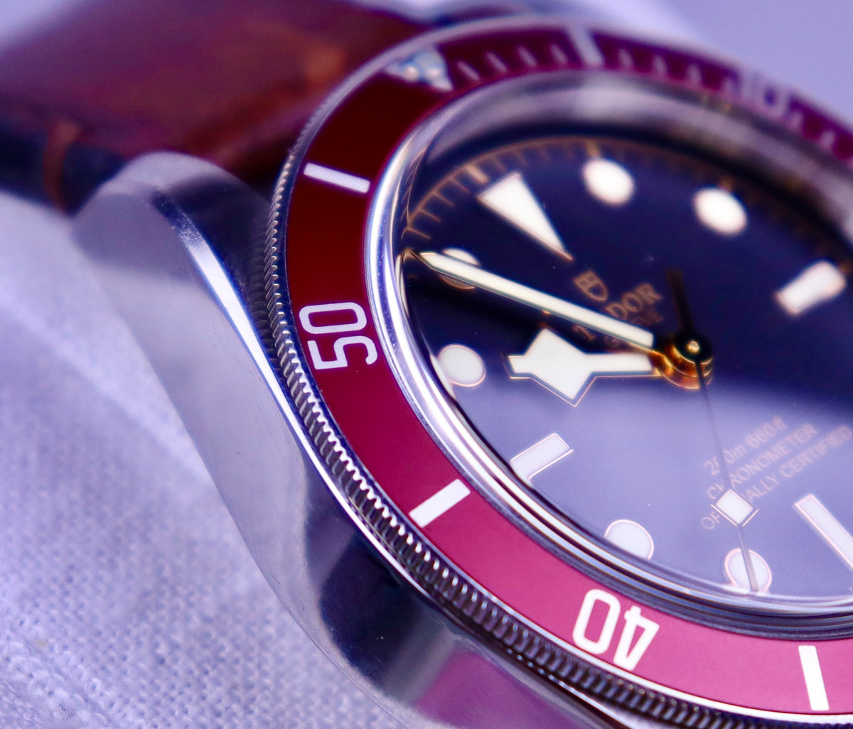 Case #657 — Tudor Black Bay 41 (Red Leather) Ref. 79230R