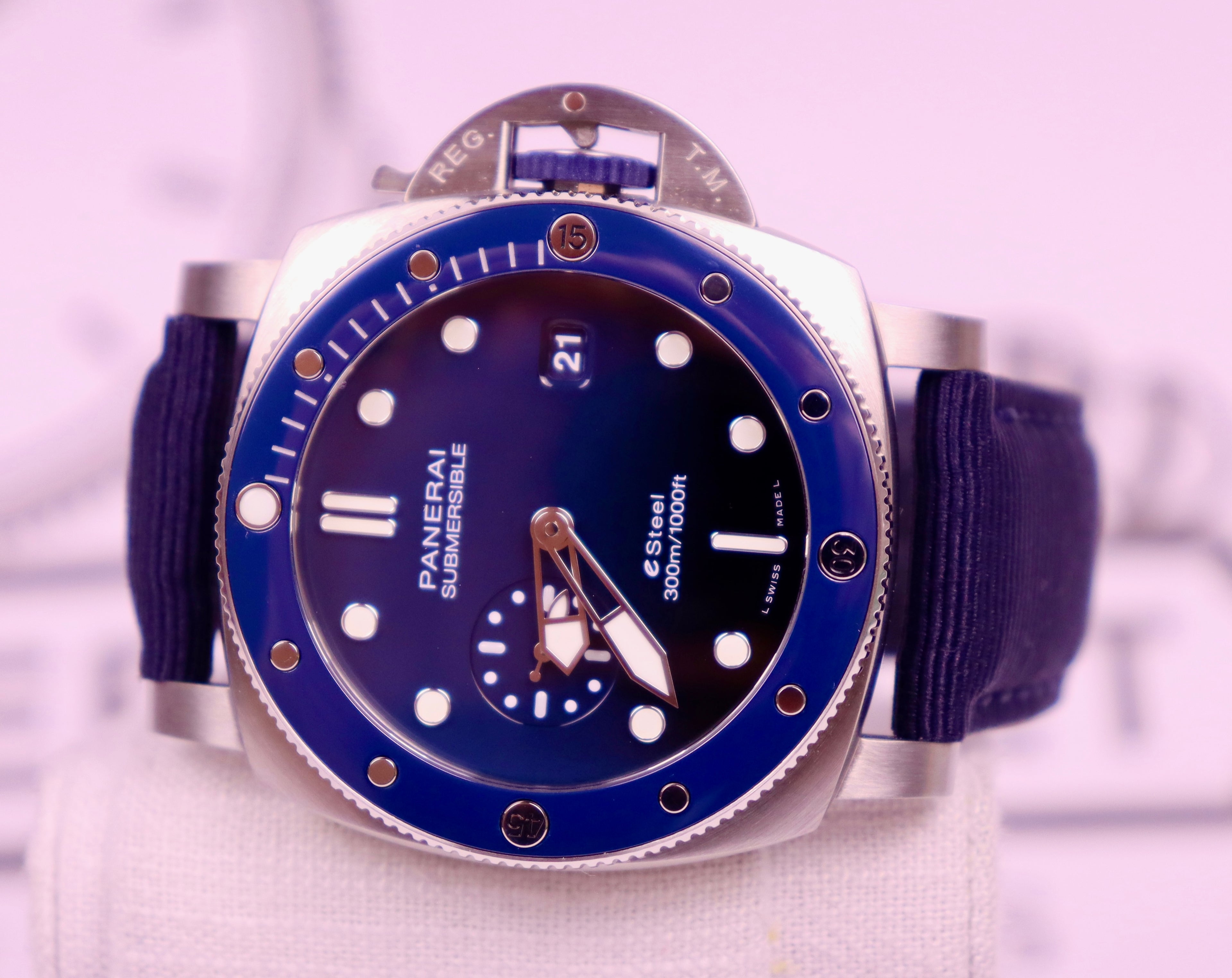 Case #538 — Panerai Panerai Submersible - eSteel Blu Profondo Ref. PAM01289