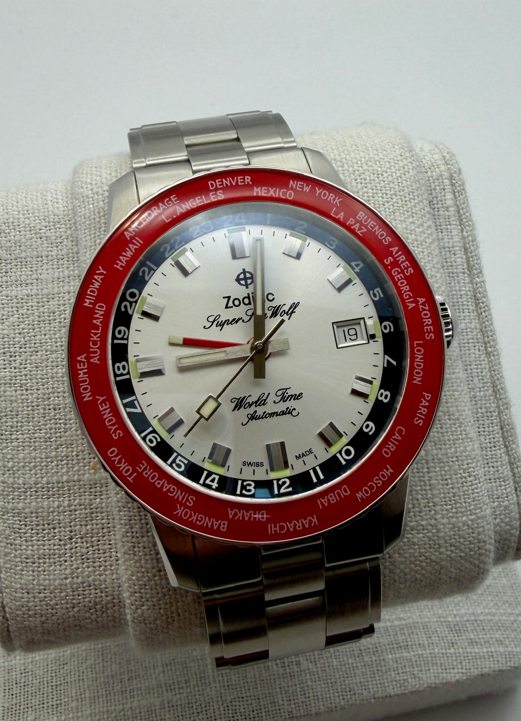 Case #182 — Zodiac Super Sea Wolf World Time Automatic  Ref. ZO9410