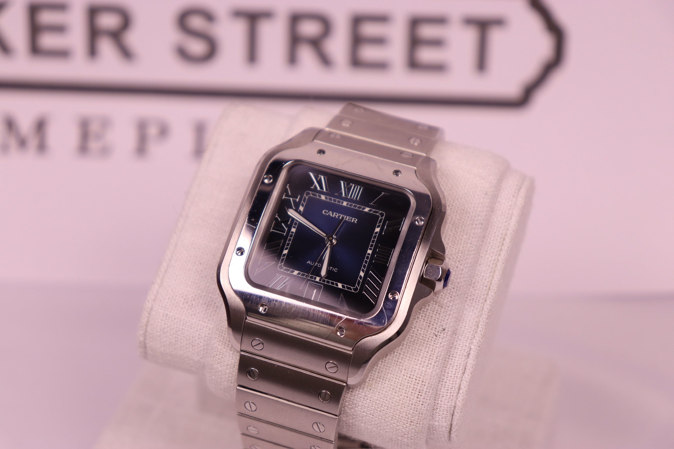 Case #391 — Cartier Santos Large Automatic Blue Ref. WSSA0071