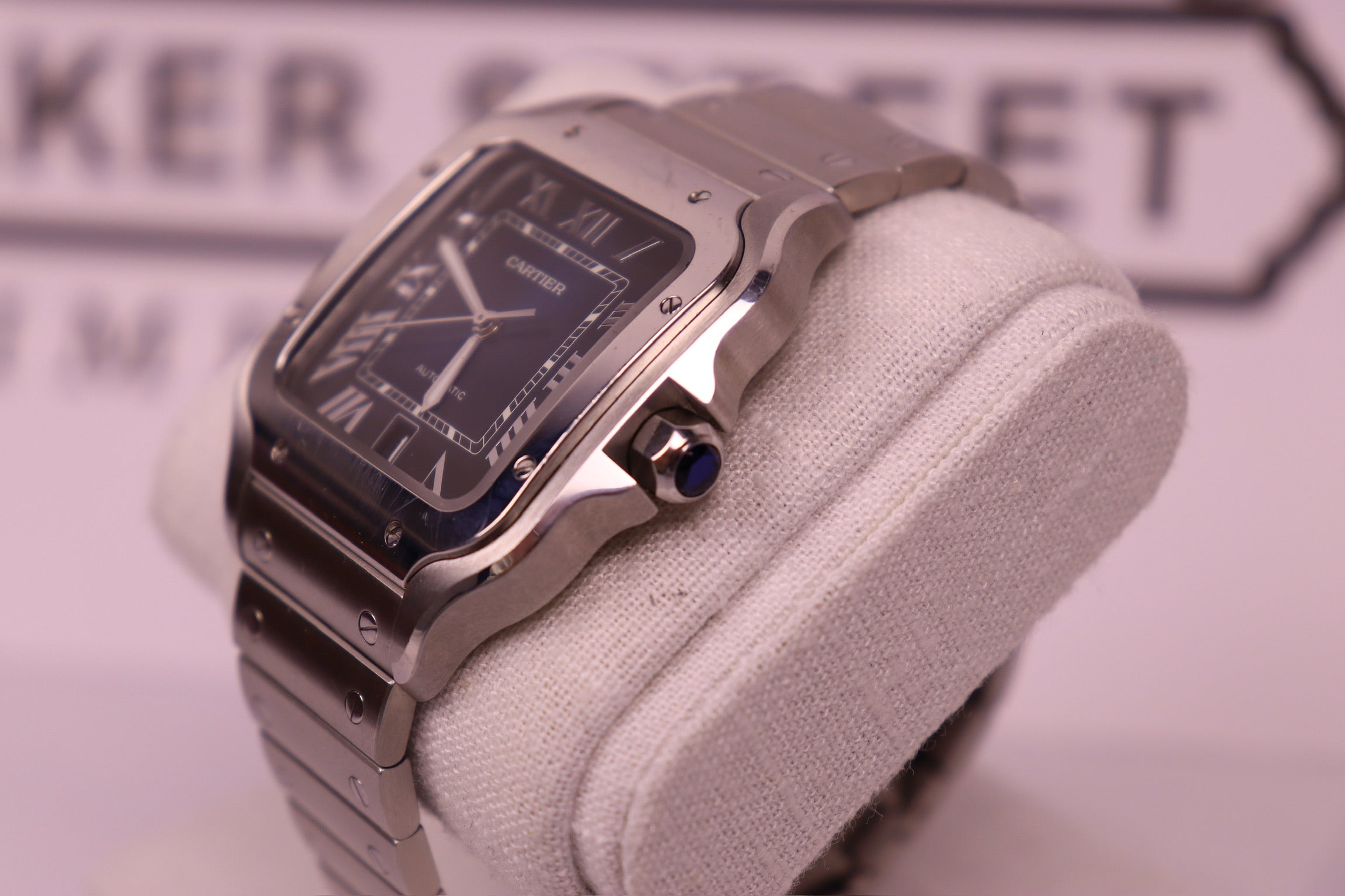 Case #391 — Cartier Santos Large Automatic Blue Ref. WSSA0071