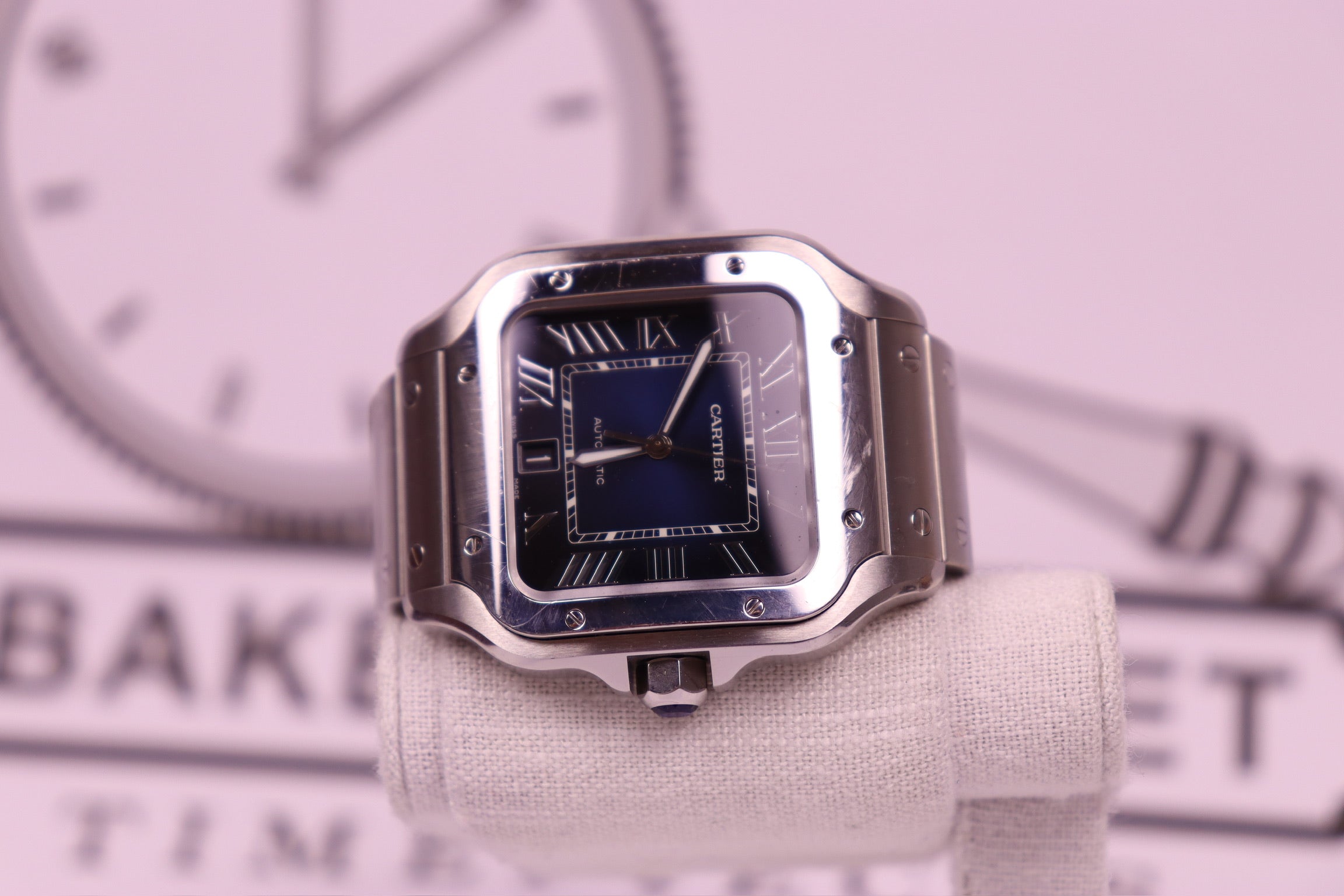 Case #391 — Cartier Santos Large Automatic Blue Ref. WSSA0071