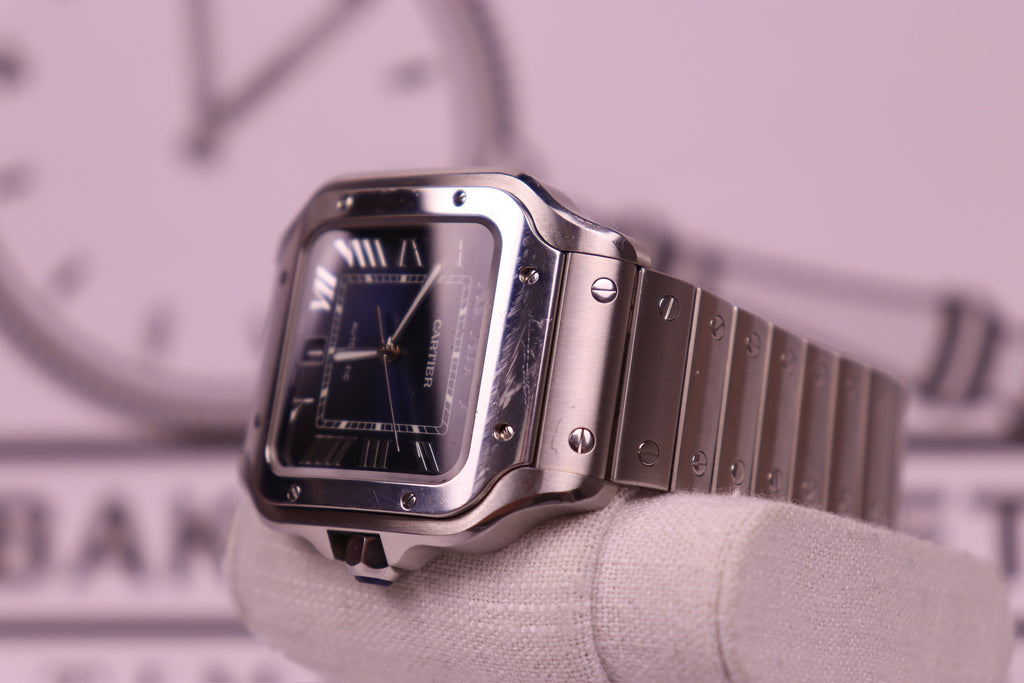 Case #391 — Cartier Santos Large Automatic Blue Ref. WSSA0071