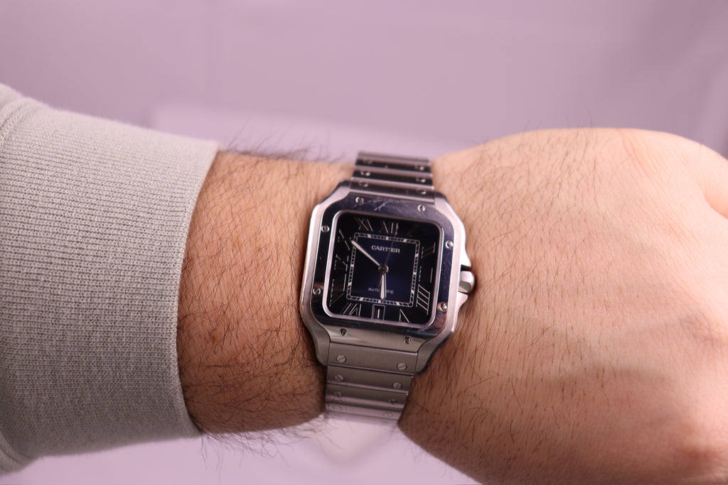 Case #391 — Cartier Santos Large Automatic Blue Ref. WSSA0071