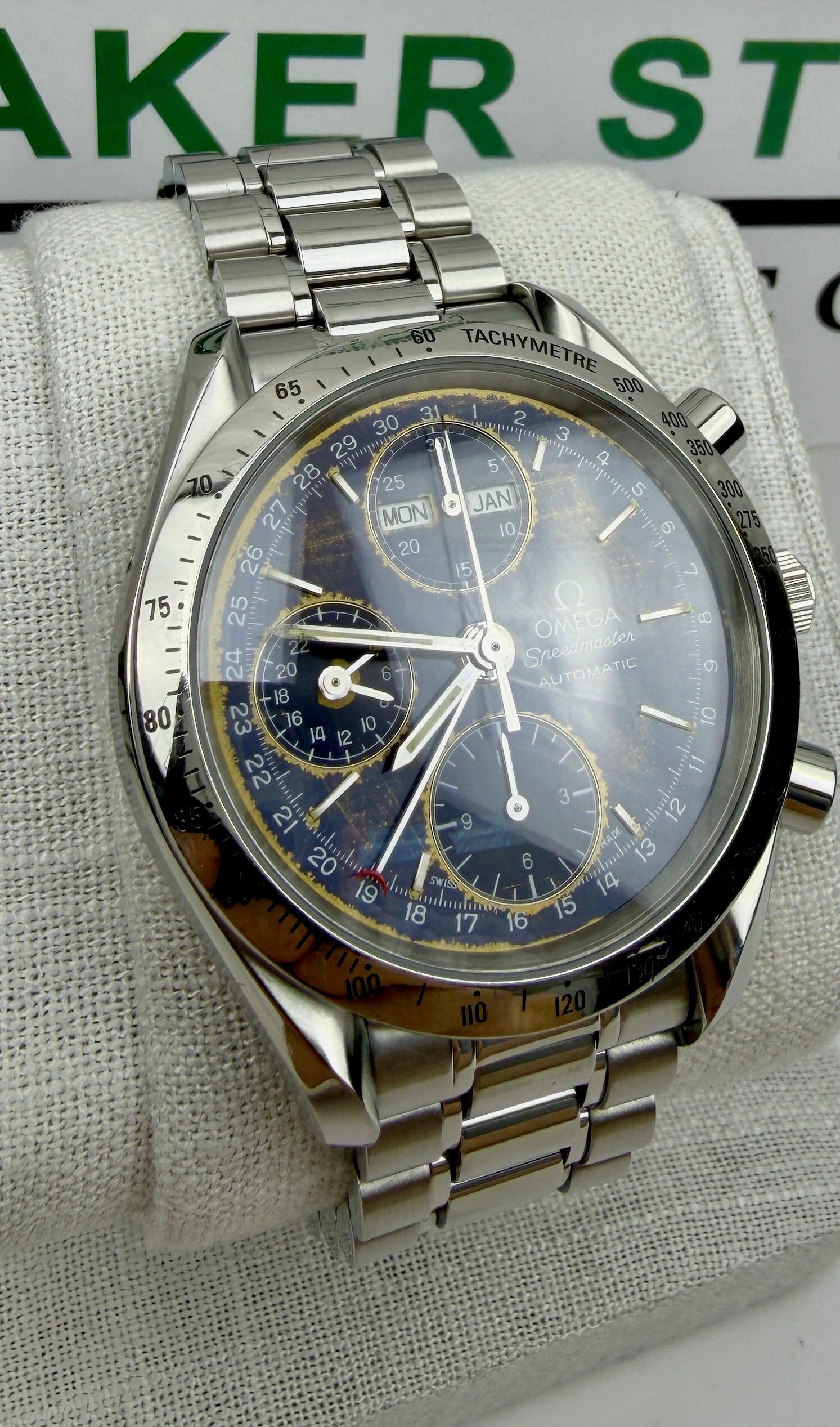 Case #212 — Omega Speedmaster Triple Date Blue  Ref. 3523.80