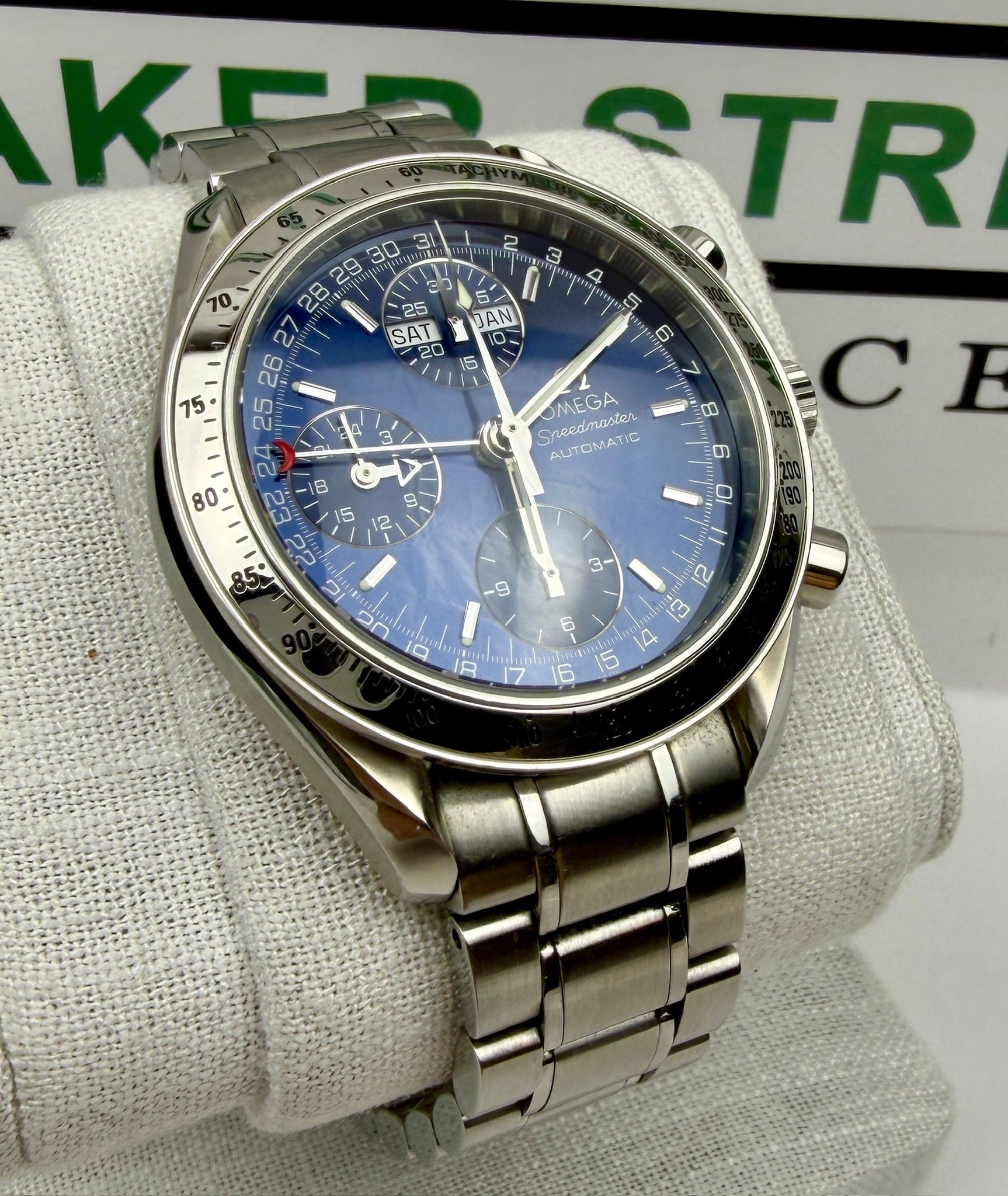 Case #243 — Omega Speedmaster Triple Date Blue  Ref. 3523.80.00
