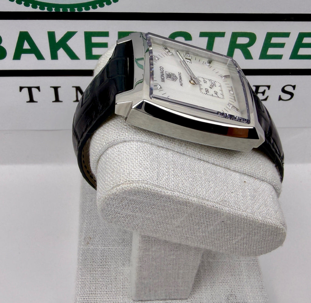 Case #278 — TAG Heuer Monaco Mother-of-Pearl Diamond Dial  Ref. WW2113.FC6215
