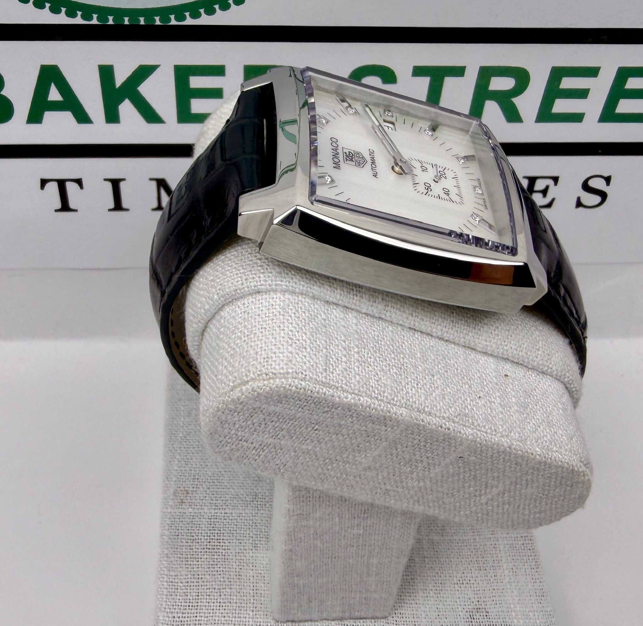 Case #278 — TAG Heuer Monaco Mother-of-Pearl Diamond Dial  Ref. WW2113.FC6215
