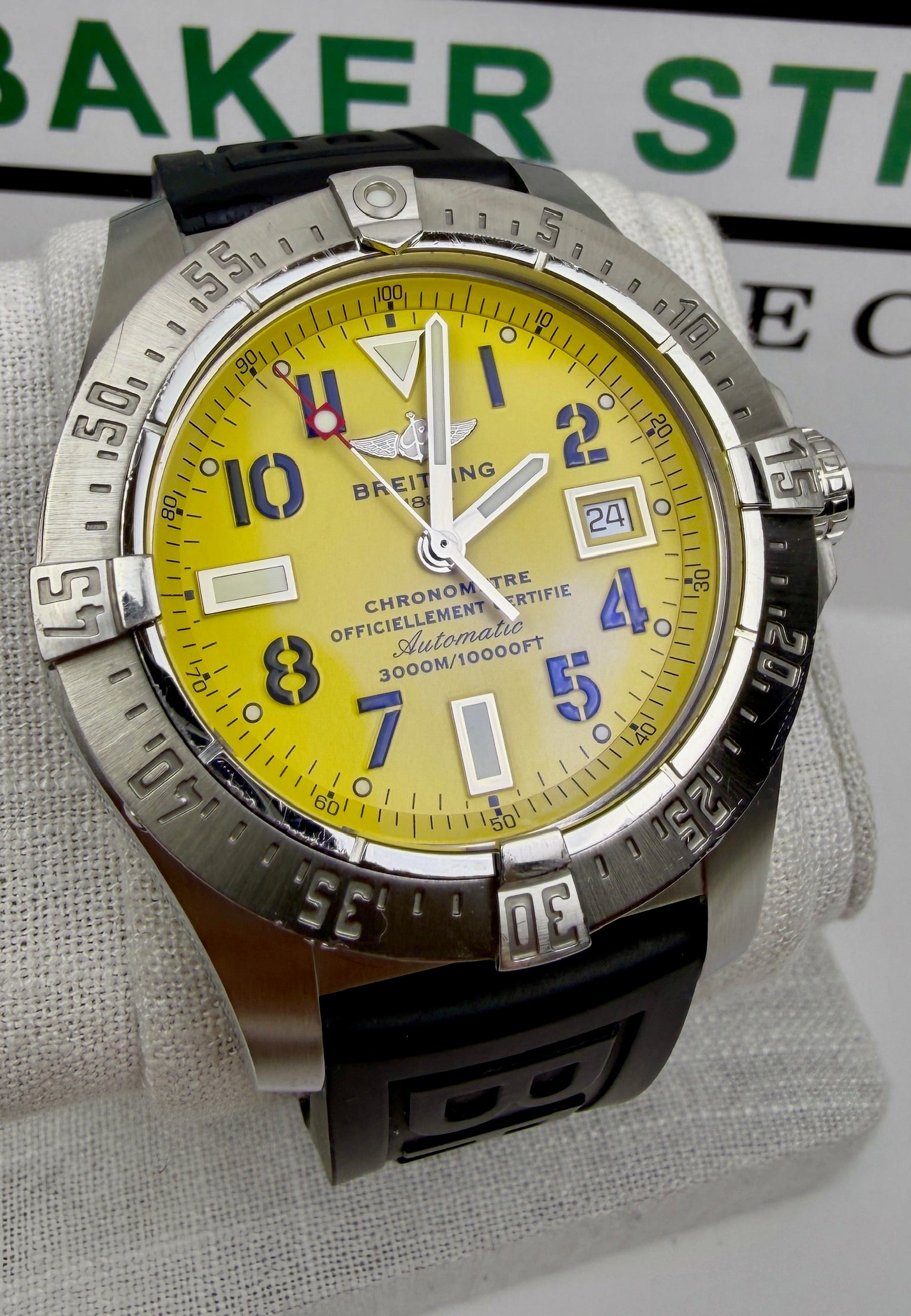 Case #291 — Breitling Avenger Seawolf 45mm Yellow Dial  Ref. A17331
