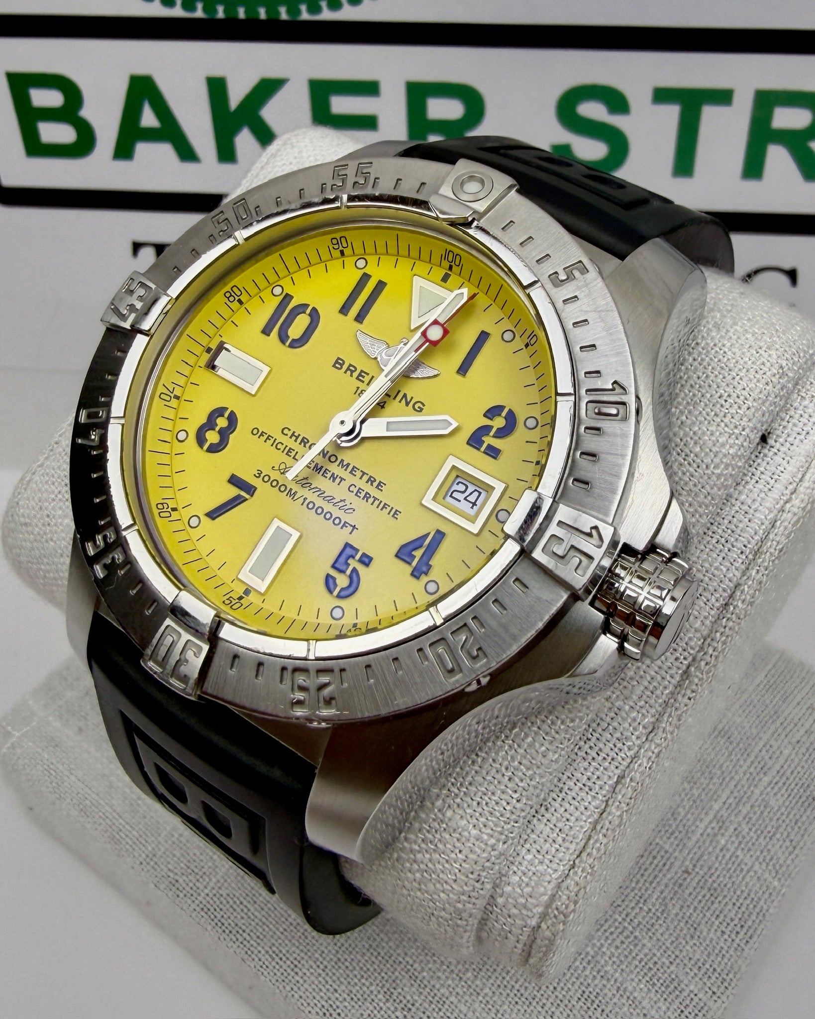 Case #291 — Breitling Avenger Seawolf 45mm Yellow Dial  Ref. A17331