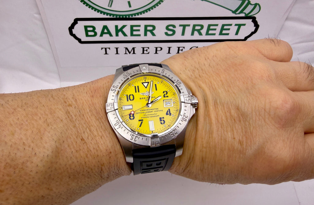 Case #291 — Breitling Avenger Seawolf 45mm Yellow Dial  Ref. A17331