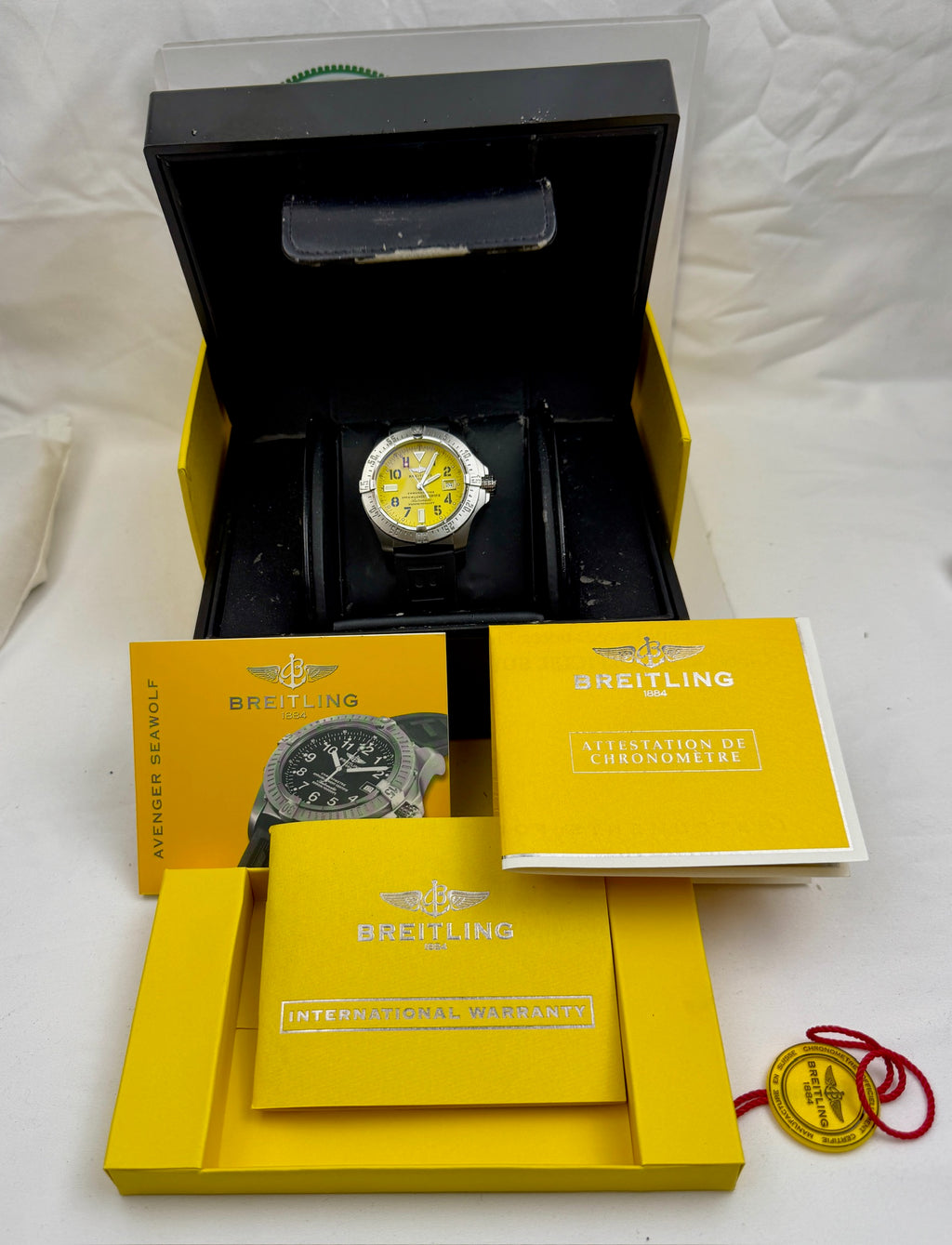 Case #291 — Breitling Avenger Seawolf 45mm Yellow Dial  Ref. A17331