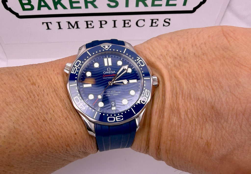 Case #299 — Omega Seamaster Diver 300M Blue on Rubber  Ref. 210.32.42.20.03.001