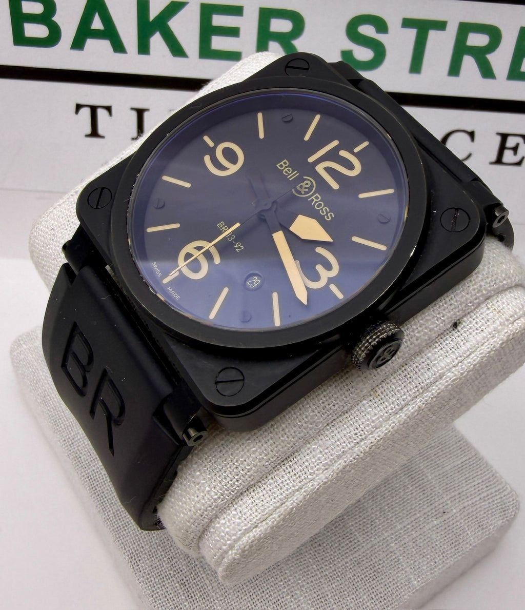 Case #336 — Bell & Ross BR 03-92 Black PVD “Tan Numerals”  Ref. BR03-92-S-00620