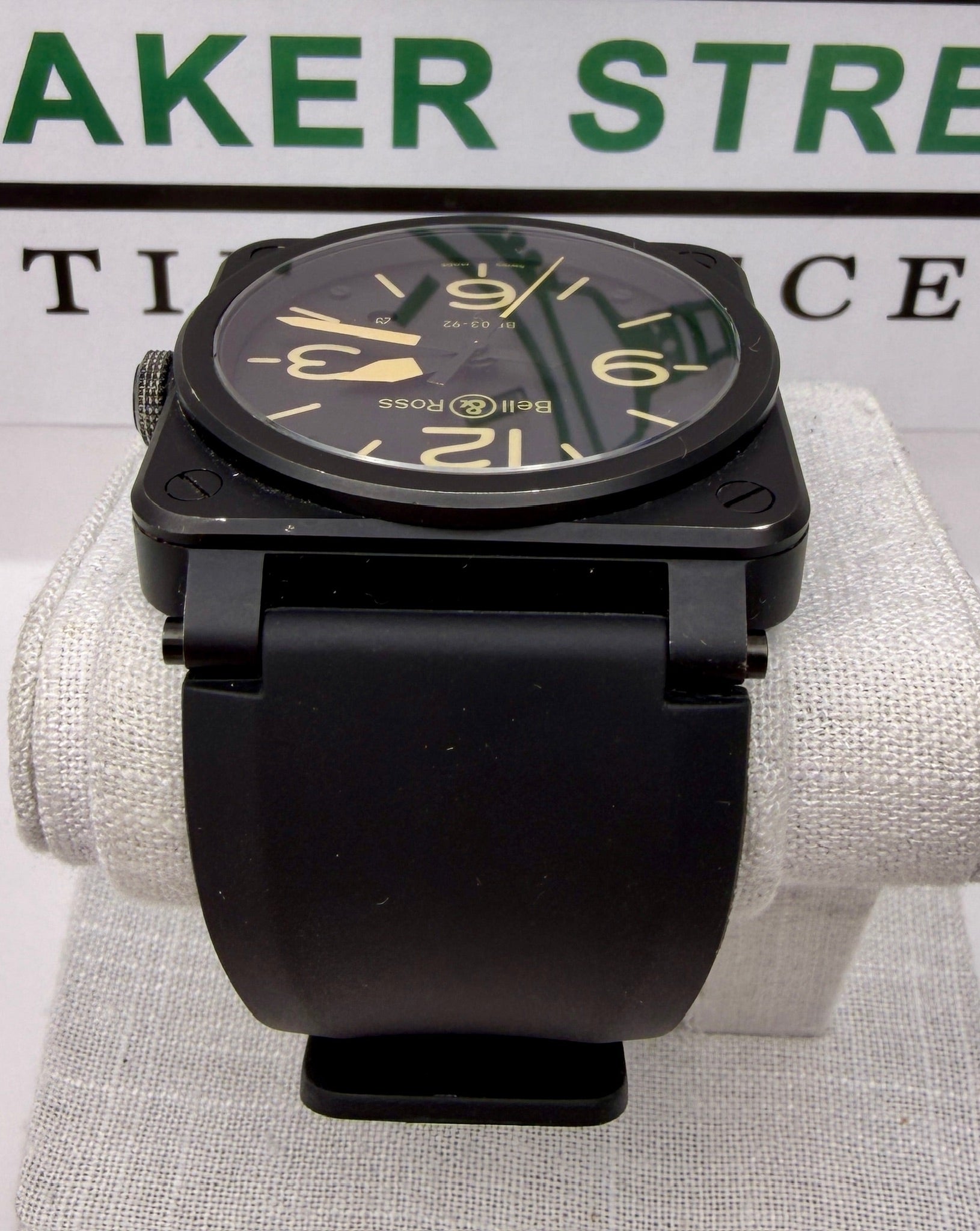 Case #336 — Bell & Ross BR 03-92 Black PVD “Tan Numerals”  Ref. BR03-92-S-00620
