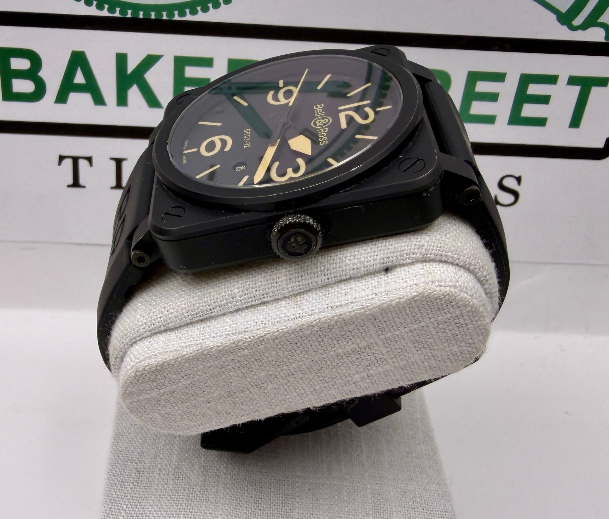 Case #336 — Bell & Ross BR 03-92 Black PVD “Tan Numerals”  Ref. BR03-92-S-00620