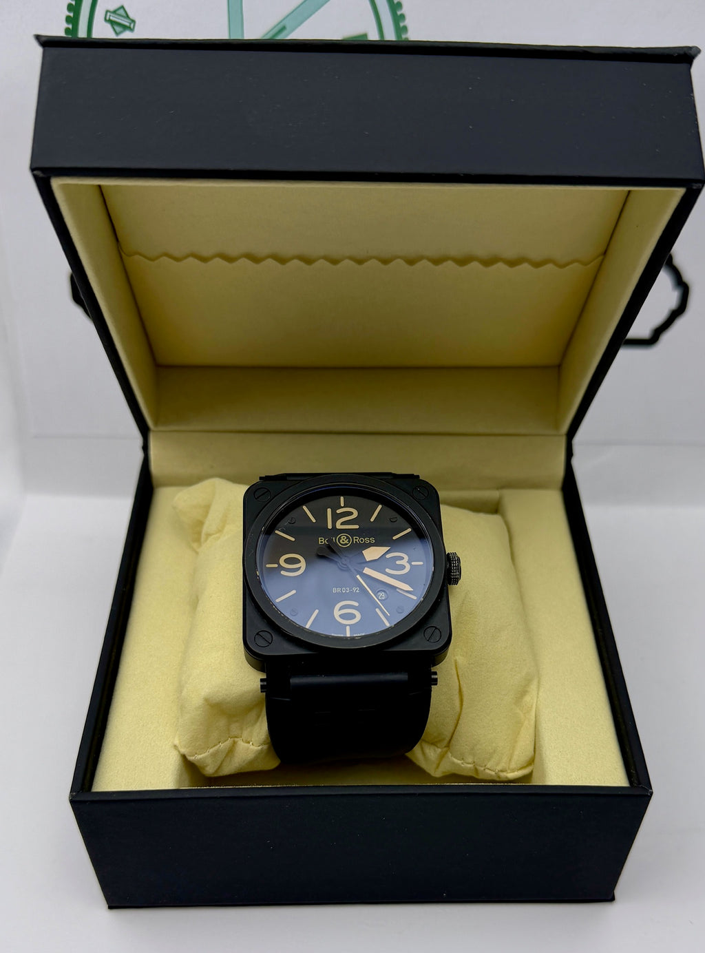 Case #336 — Bell & Ross BR 03-92 Black PVD “Tan Numerals”  Ref. BR03-92-S-00620