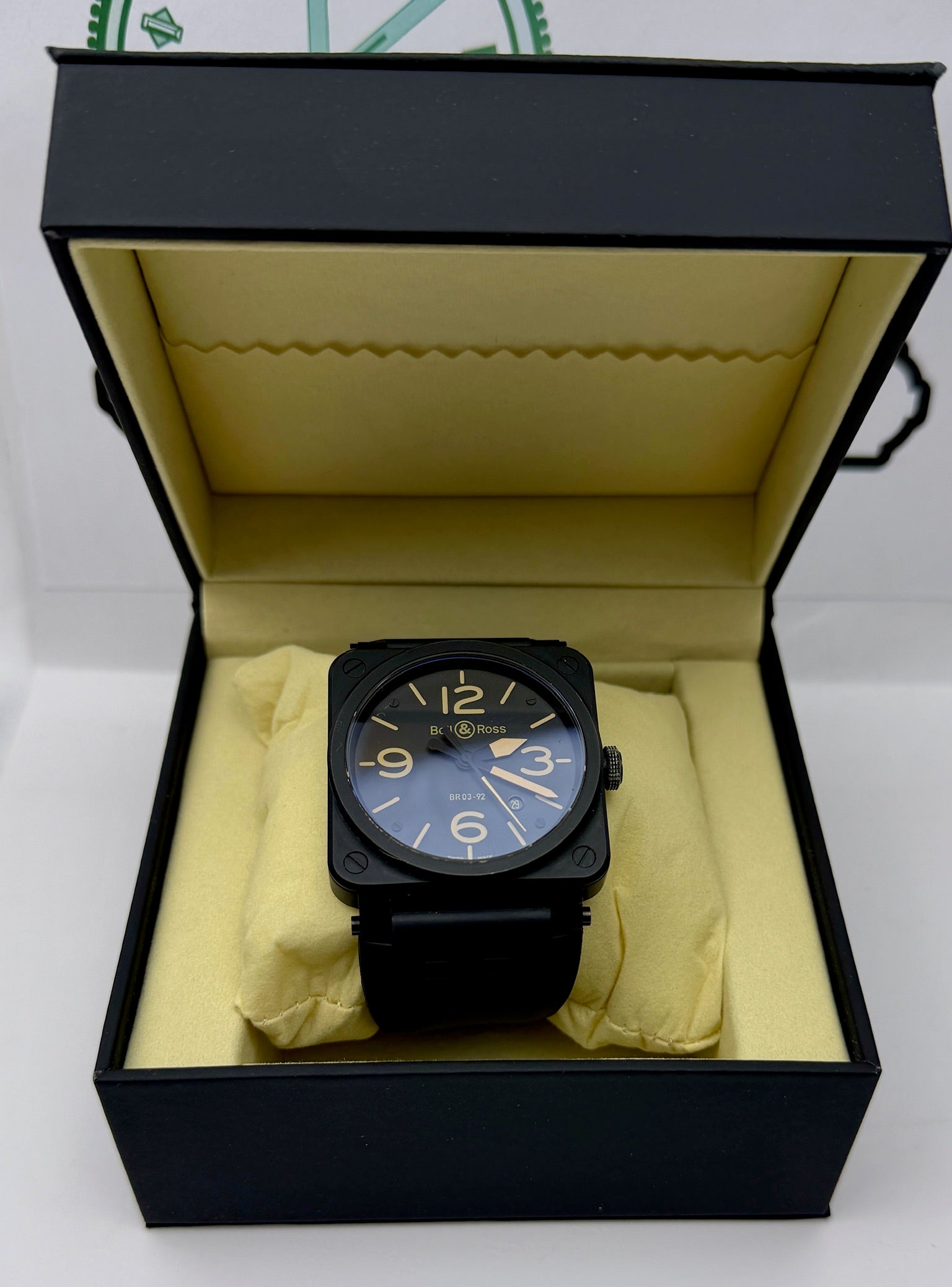 Case #336 — Bell & Ross BR 03-92 Black PVD “Tan Numerals”  Ref. BR03-92-S-00620