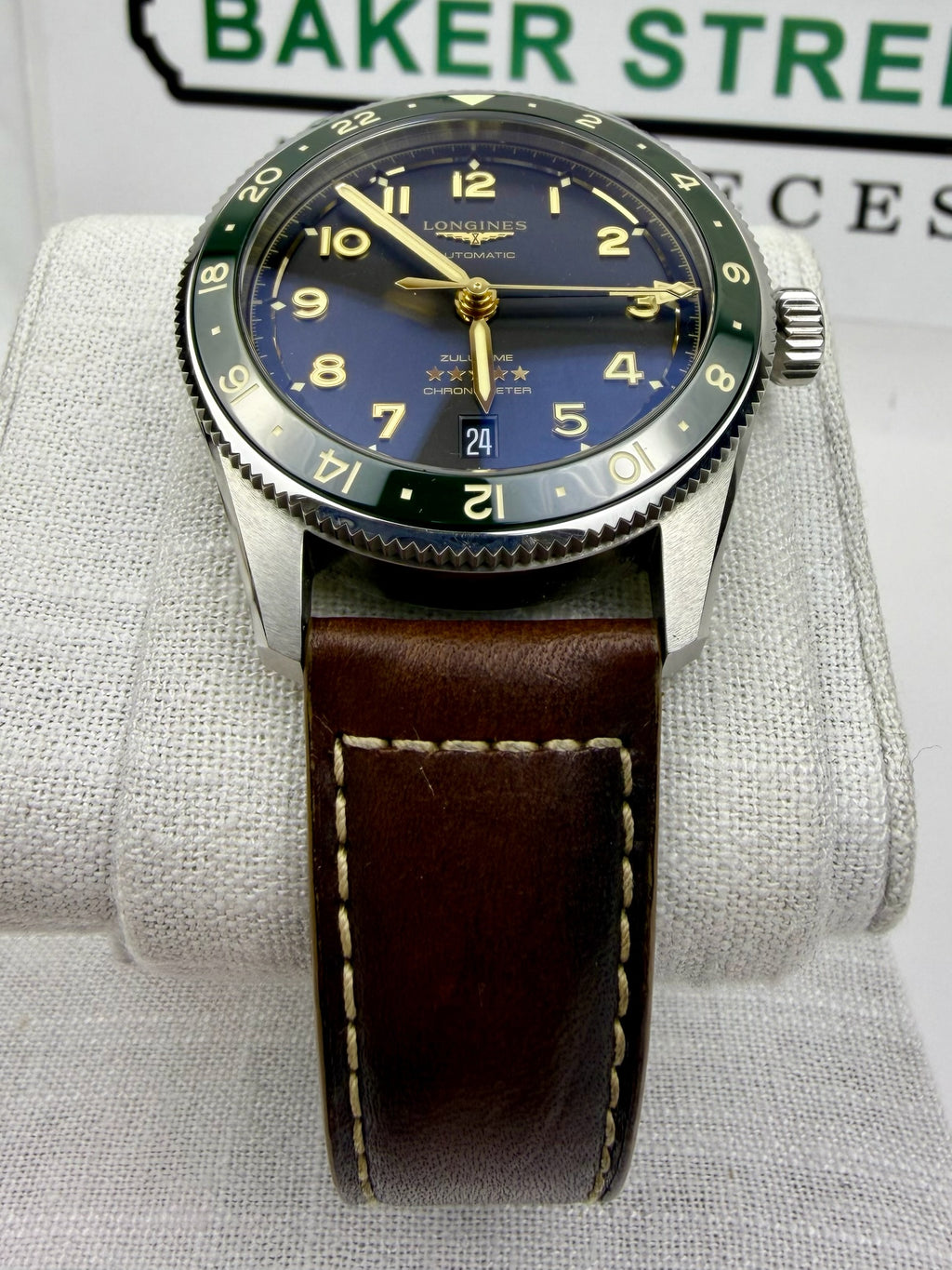 Case #314 — Longines Spirit Zulu Time GMT Green  Ref. L3.802.4.63.2