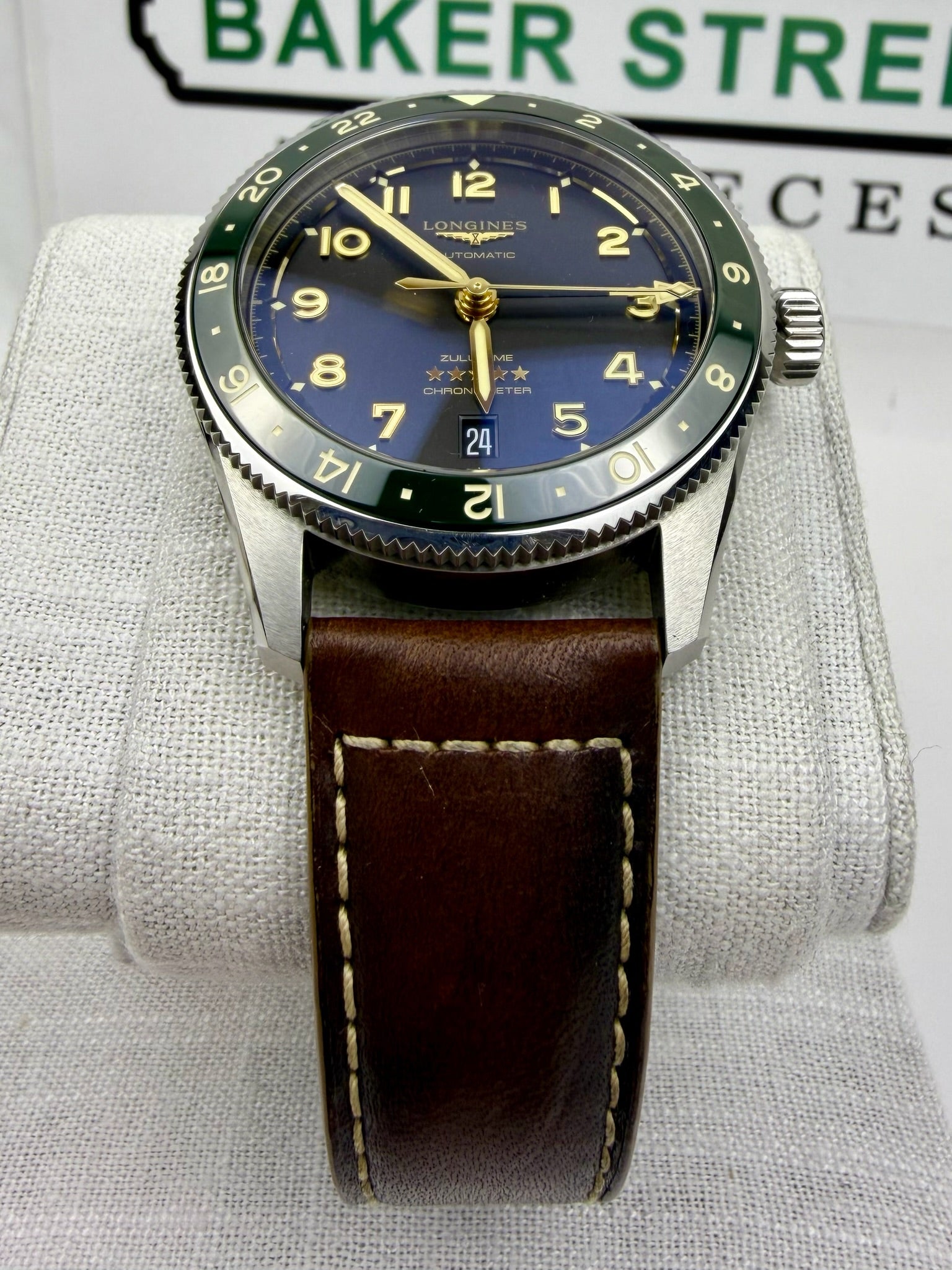 Case #314 — Longines Spirit Zulu Time GMT Green  Ref. L3.802.4.63.2