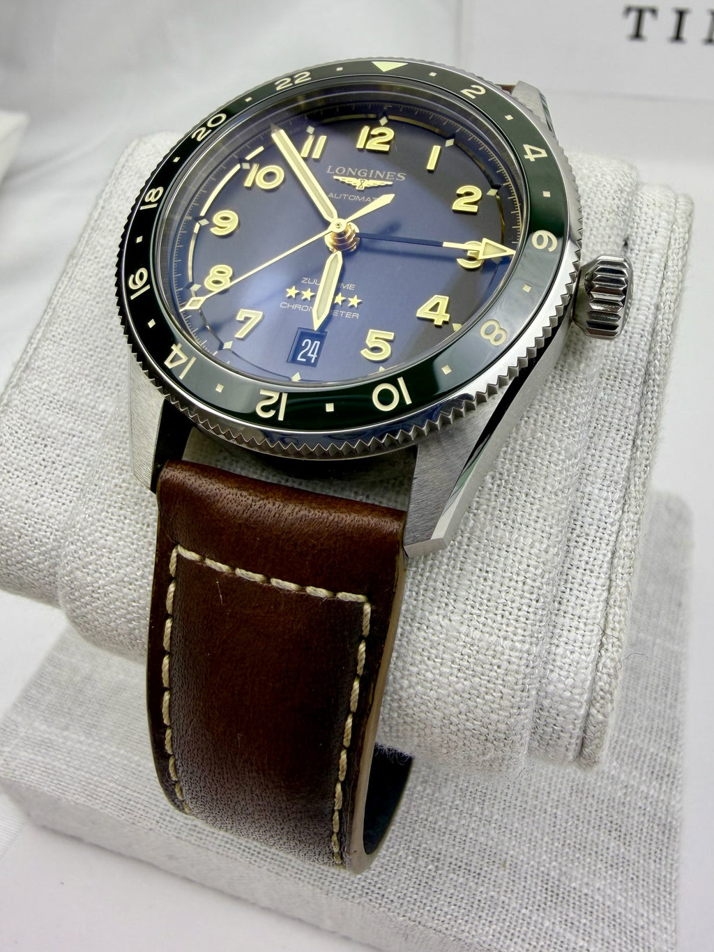 Case #314 — Longines Spirit Zulu Time GMT Green  Ref. L3.802.4.63.2