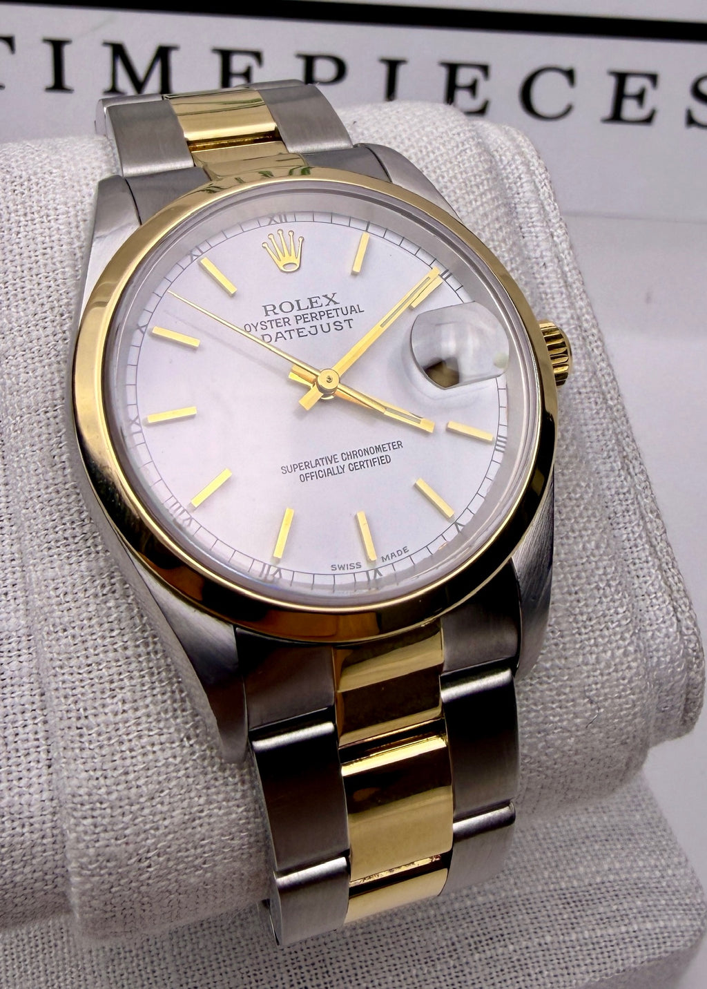 Case #365 — Rolex Oyster Perpetual Date Gold/Steel White Dial Ref. 15203