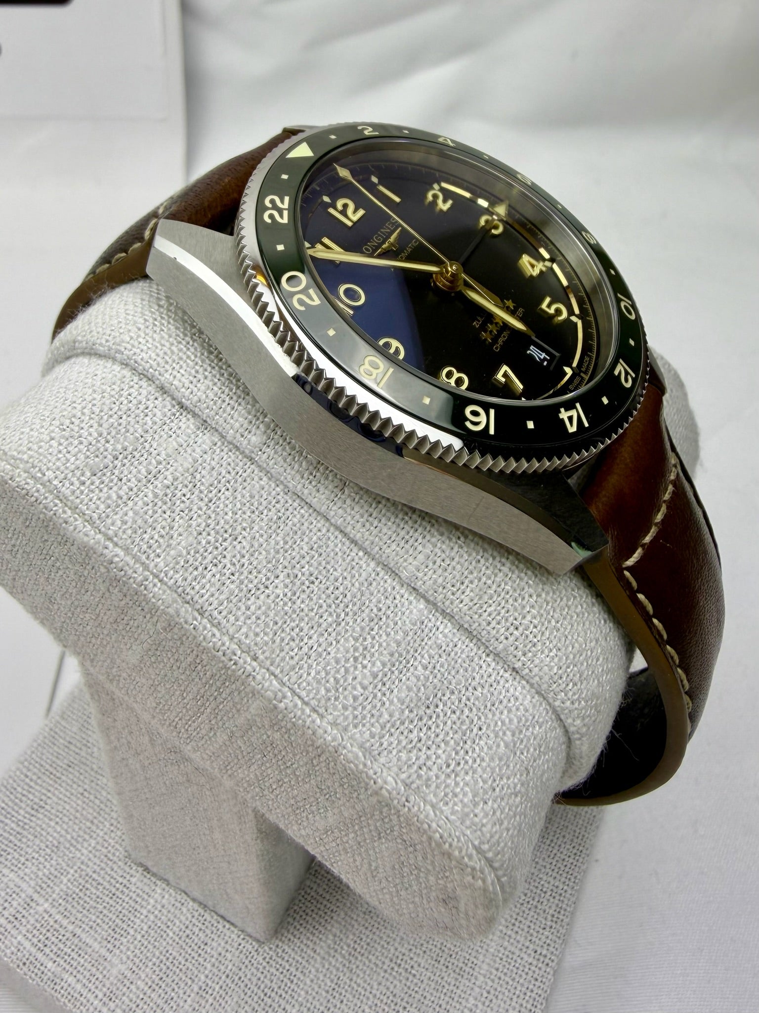 Case #314 — Longines Spirit Zulu Time GMT Green  Ref. L3.802.4.63.2