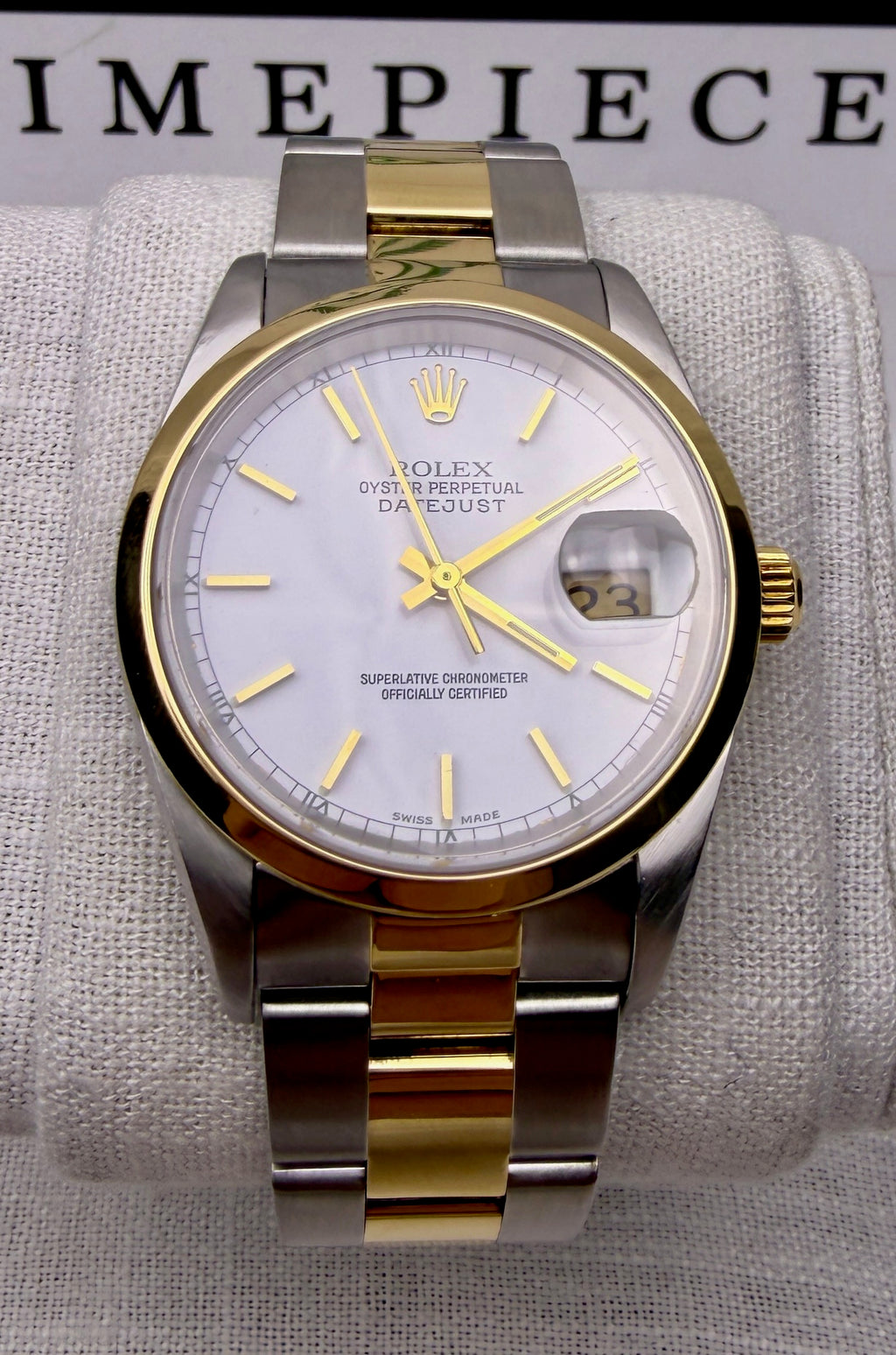 Case #365 — Rolex Oyster Perpetual Date Gold/Steel White Dial Ref. 15203