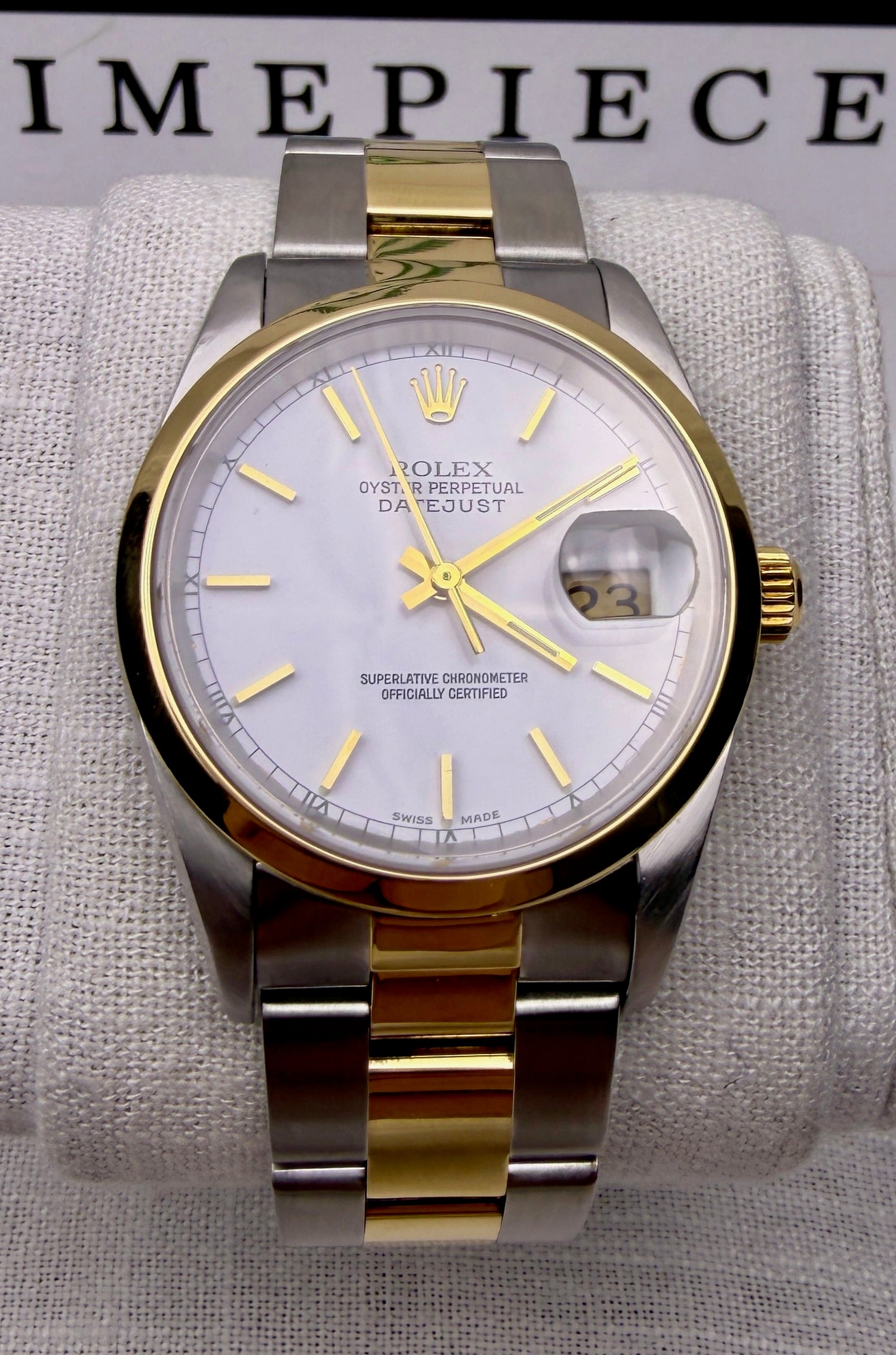 Case #365 — Rolex Oyster Perpetual Date Gold/Steel White Dial Ref. 15203