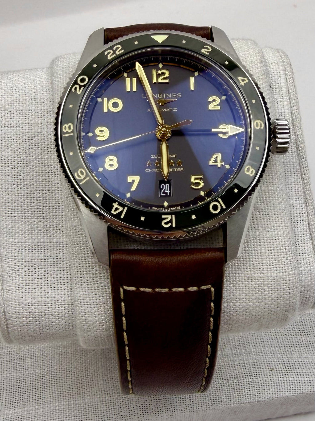 Case #314 — Longines Spirit Zulu Time GMT Green  Ref. L3.802.4.63.2