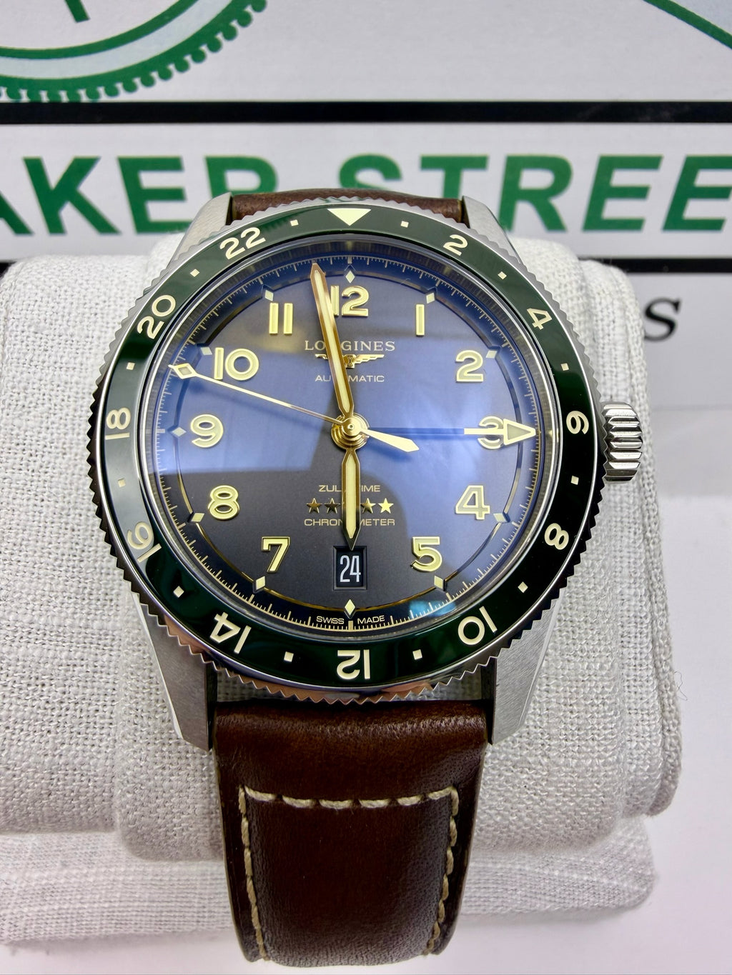 Case #314 — Longines Spirit Zulu Time GMT Green  Ref. L3.802.4.63.2