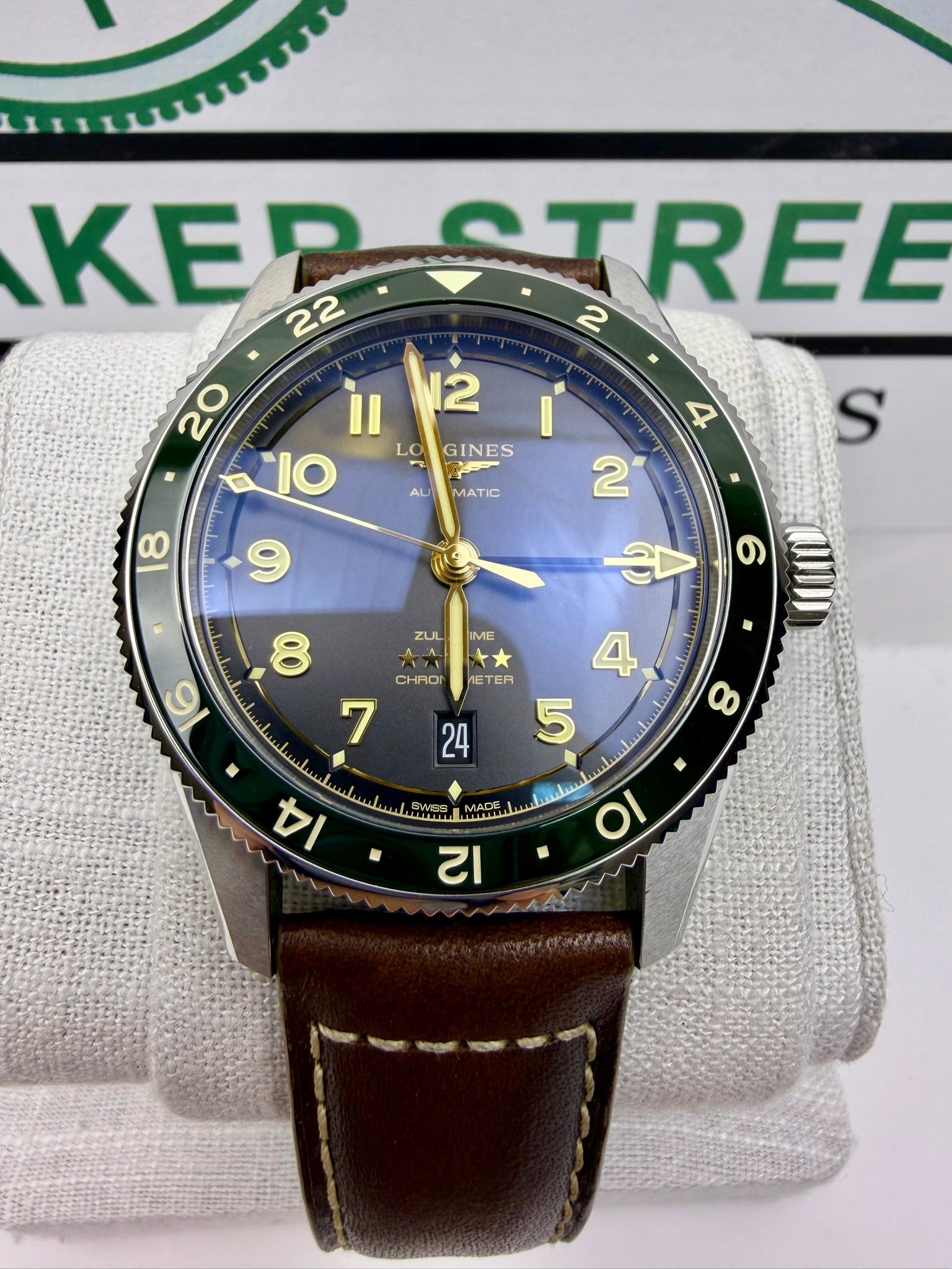 Case #314 — Longines Spirit Zulu Time GMT Green  Ref. L3.802.4.63.2
