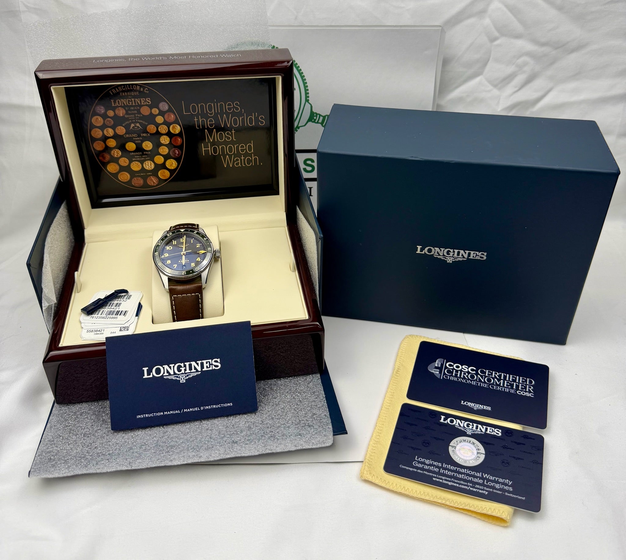 Case #314 — Longines Spirit Zulu Time GMT Green  Ref. L3.802.4.63.2