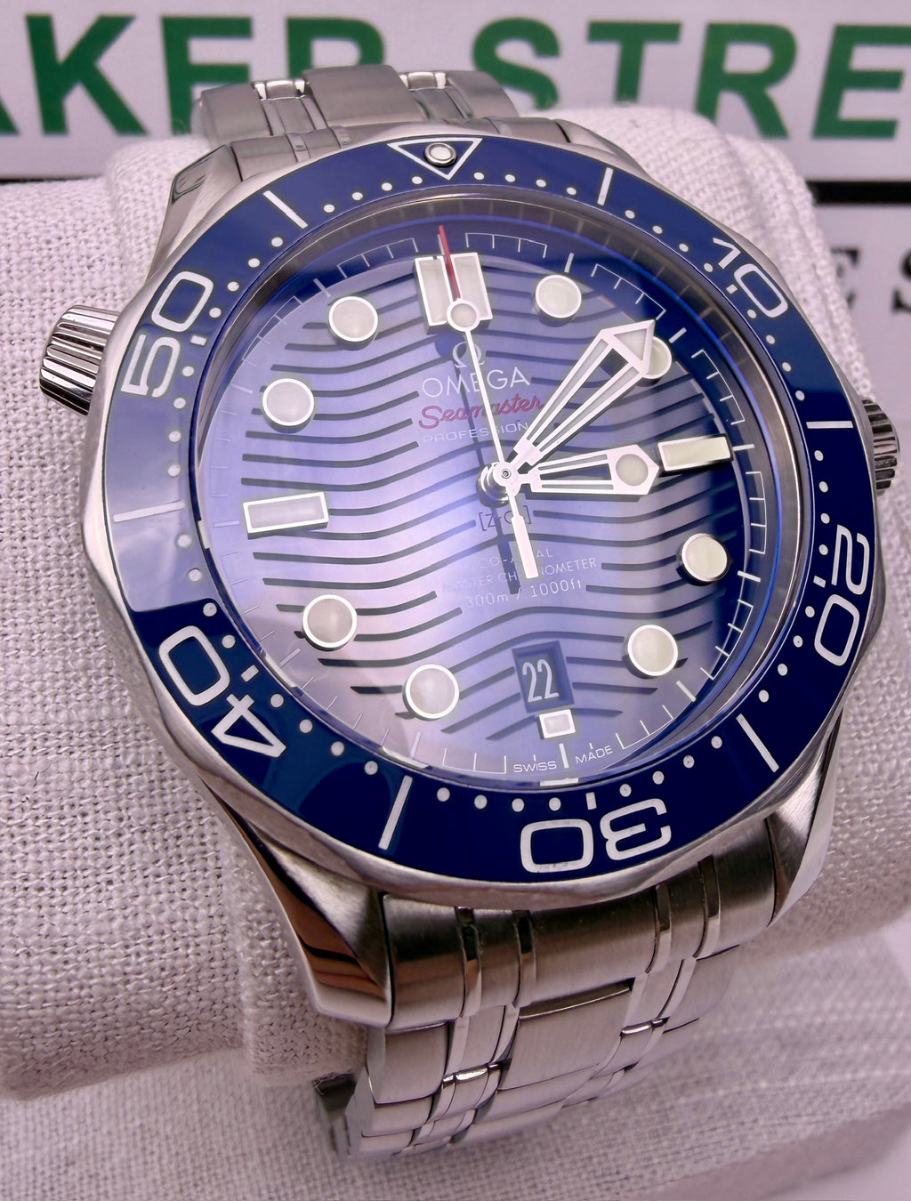 Case #374 — Omega Seamaster Diver 300M Blue on Steel Ref. 210.30.42.20.03.001