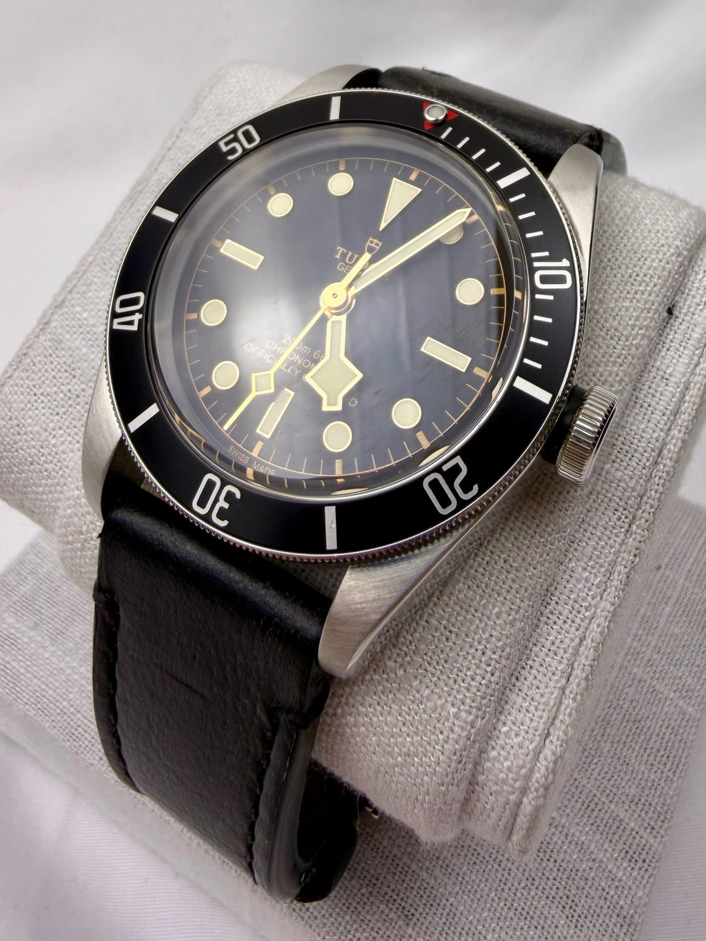 Case #328 — Tudor Black Bay 41 Black on Leather  Ref. 79230N