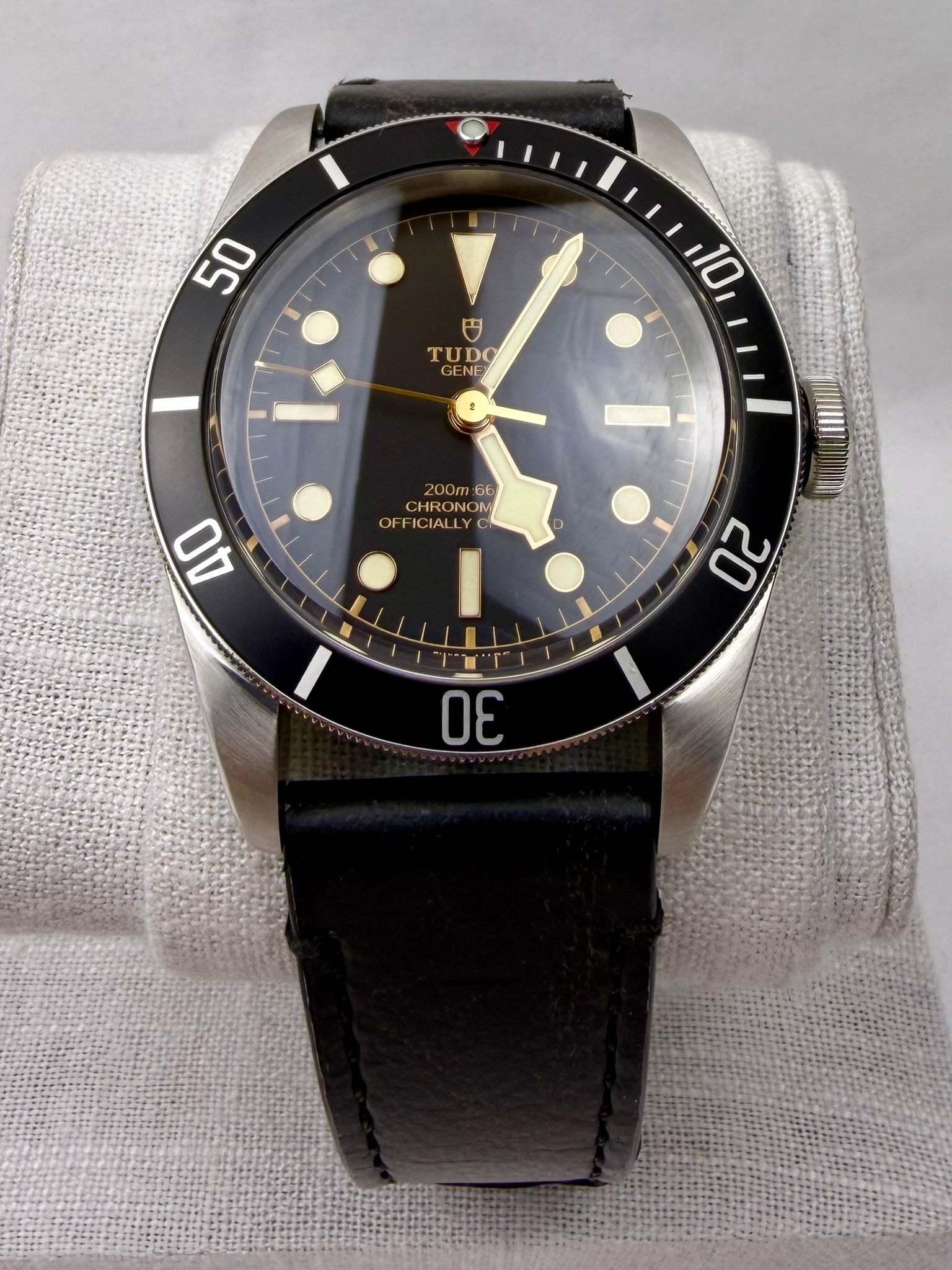 Case #328 — Tudor Black Bay 41 Black on Leather  Ref. 79230N