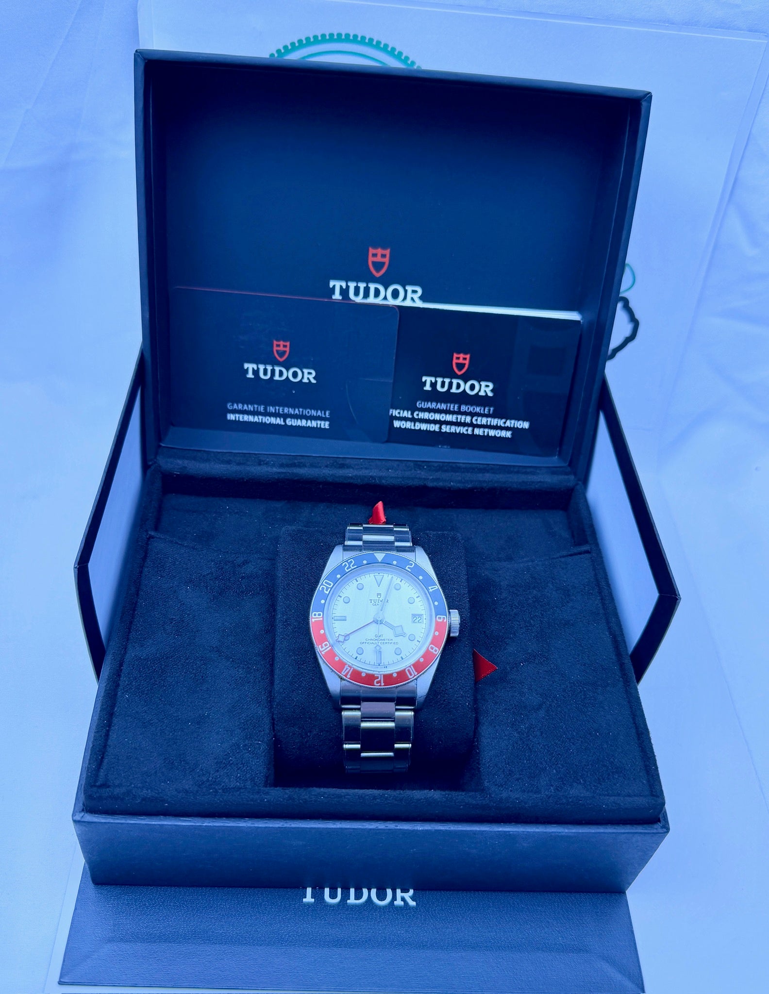 Case #375 — Tudor Black Bay GMT “Pepsi Opaline” Ref. 79830RB