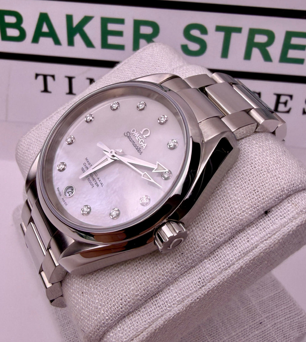 Case #381 — Omega Seamaster Aqua Terra 38.5MM MOP Dial with Diamonds Ref. 231.10.39.21.55.002